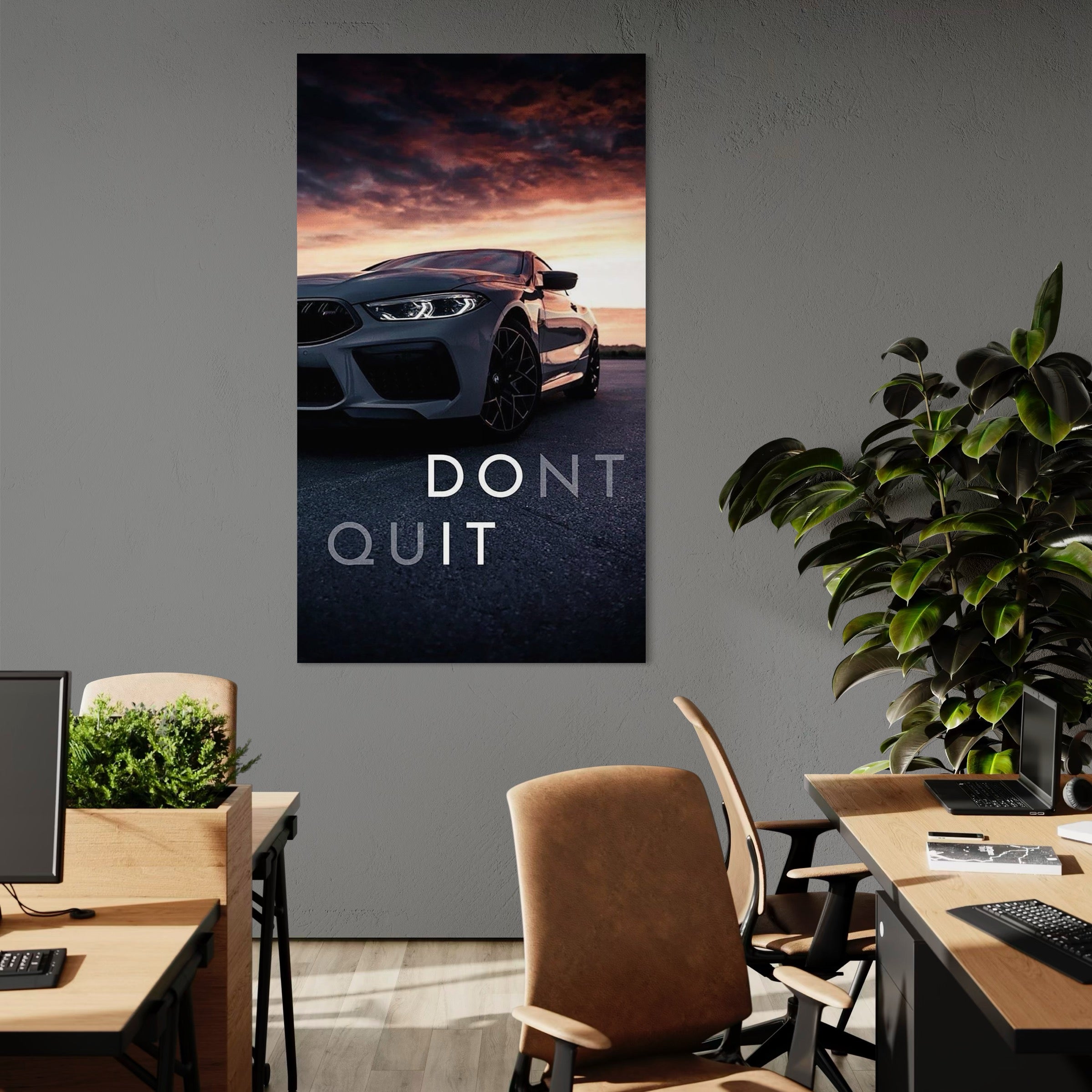 Tablou Canvas Premium, LuxCanva® Q1005, Puterea de a Continua, Determinare, Ambitie, Succes, Disciplina, Focus, Vointa, Masina, Sport, Drum, Asfalt, Faruri, Viteza, Directie, Birou, Dormitor
