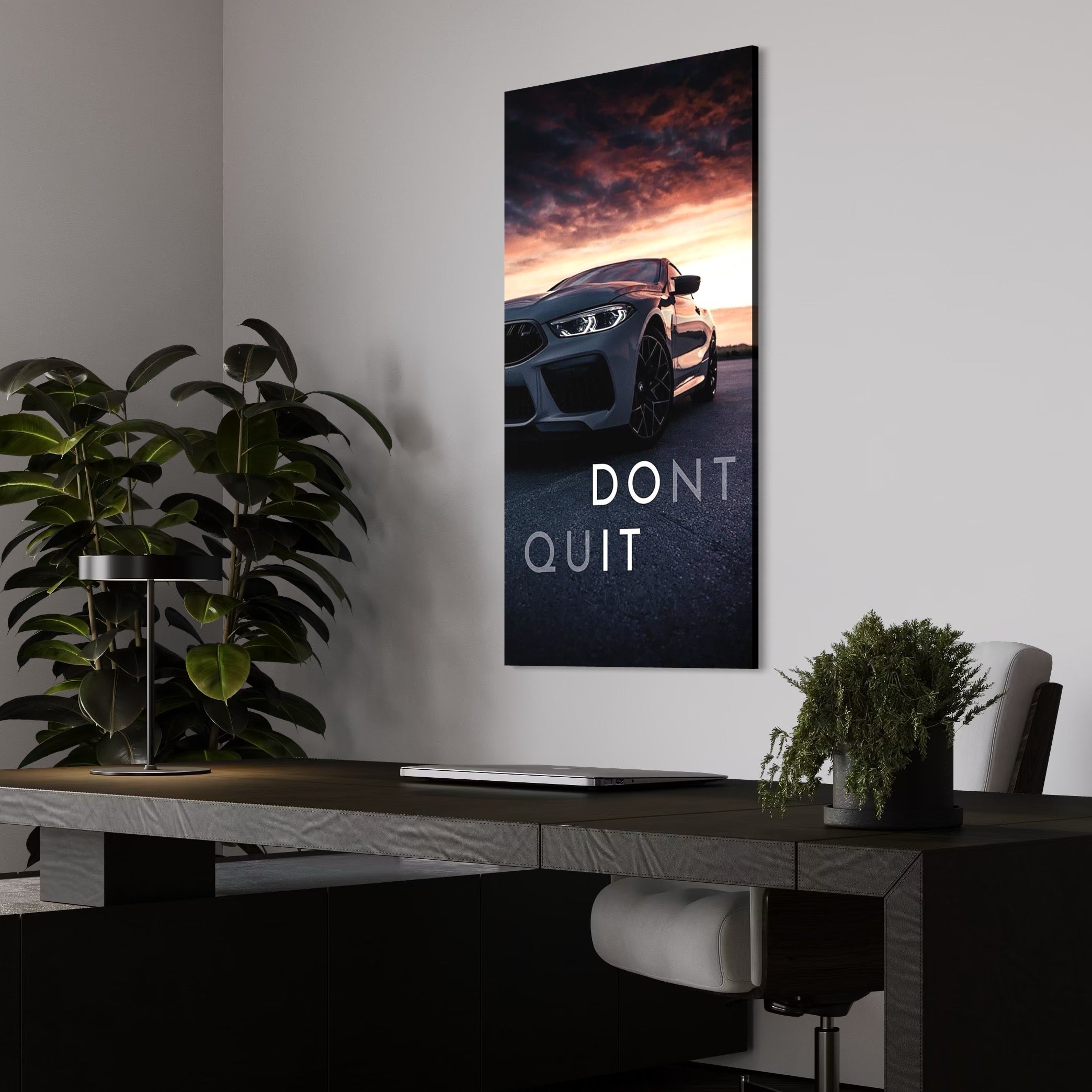 Tablou Canvas Premium, LuxCanva® Q1005, Puterea de a Continua, Determinare, Ambitie, Succes, Disciplina, Focus, Vointa, Masina, Sport, Drum, Asfalt, Faruri, Viteza, Directie, Birou, Dormitor