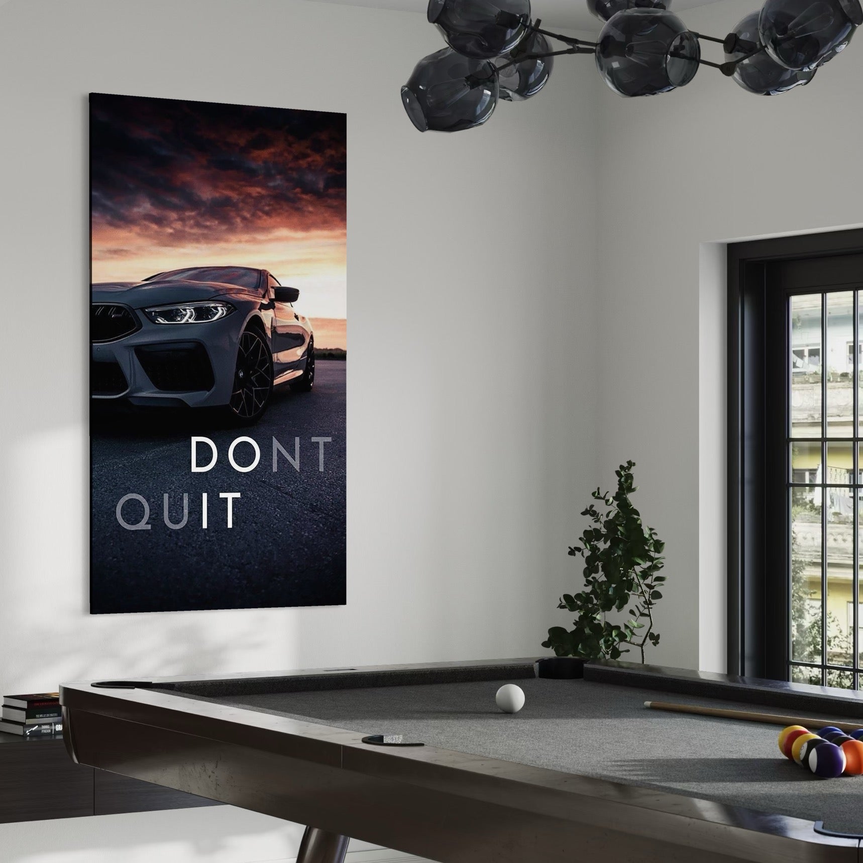 Tablou Canvas Premium, LuxCanva® Q1005, Puterea de a Continua, Determinare, Ambitie, Succes, Disciplina, Focus, Vointa, Masina, Sport, Drum, Asfalt, Faruri, Viteza, Directie, Birou, Dormitor