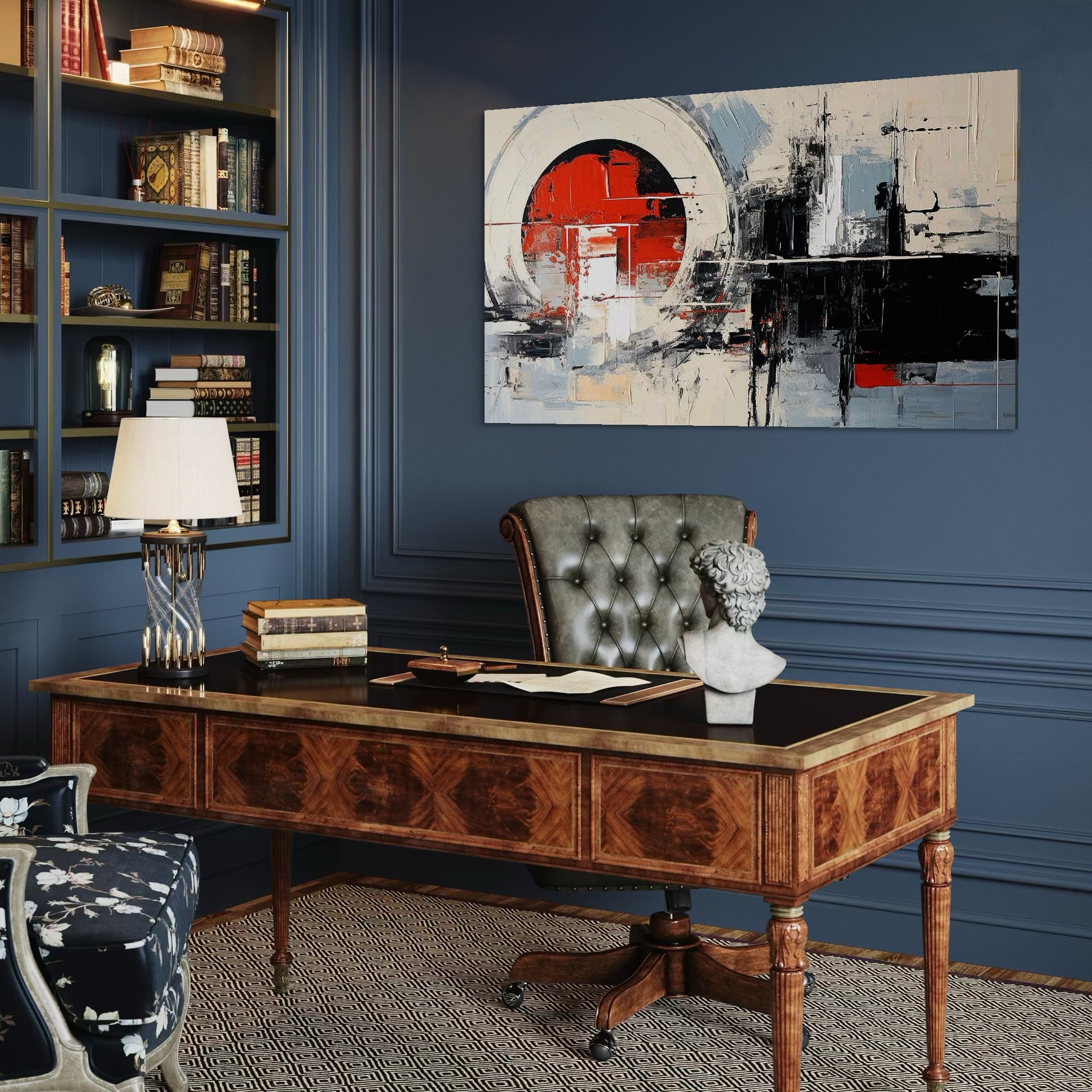 Tablou Canvas Premium, LuxCanva® C1270, Nucleu rosu, Geometrie, Culori, Impact, Structuri, Tensiune, Intersectie, Arhitectura, Liniste, Haos, Fragmente, Colorat, Birou, Living, Dormitor