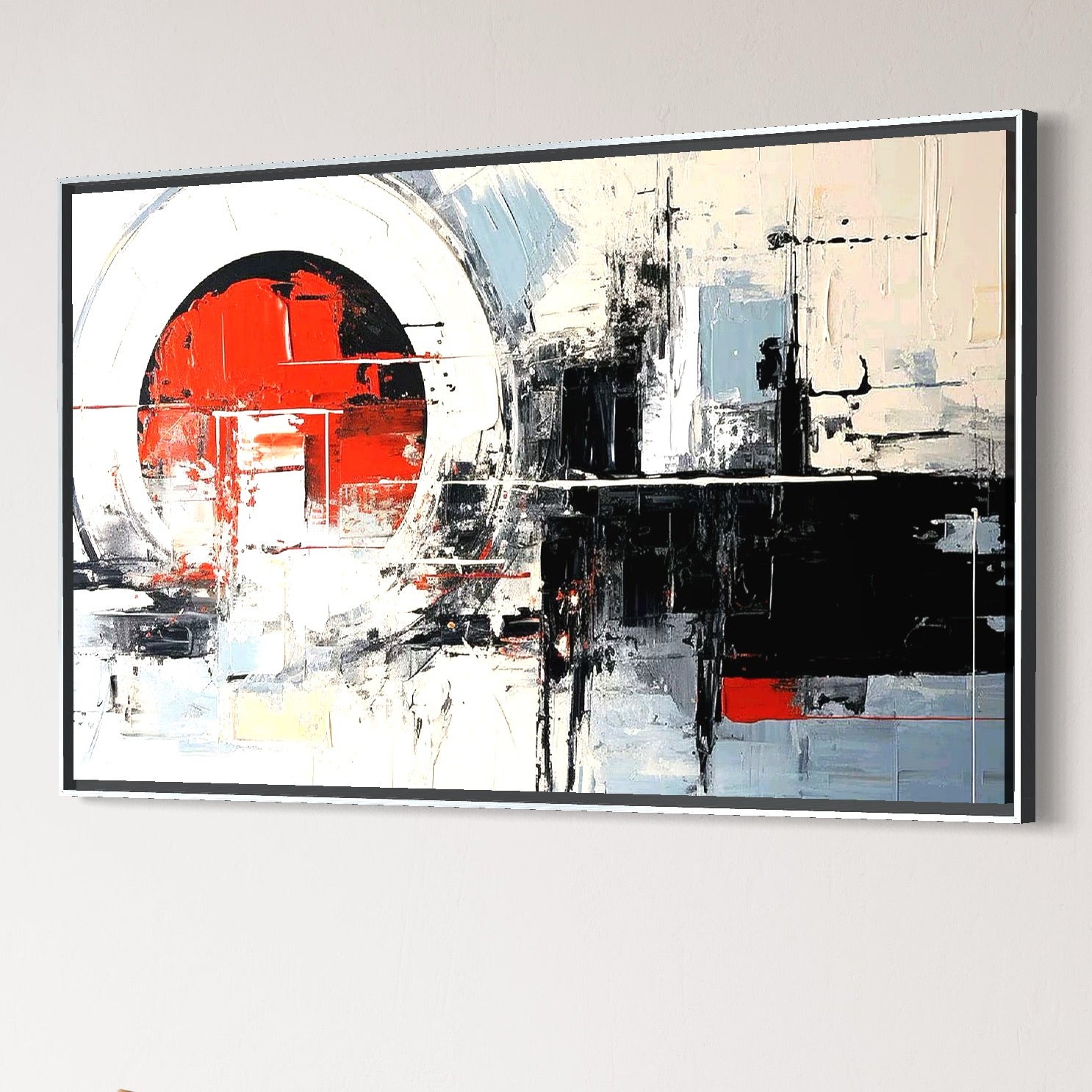 Tablou Canvas Premium, LuxCanva® C1270, Nucleu rosu, Geometrie, Culori, Impact, Structuri, Tensiune, Intersectie, Arhitectura, Liniste, Haos, Fragmente, Colorat, Birou, Living, Dormitor