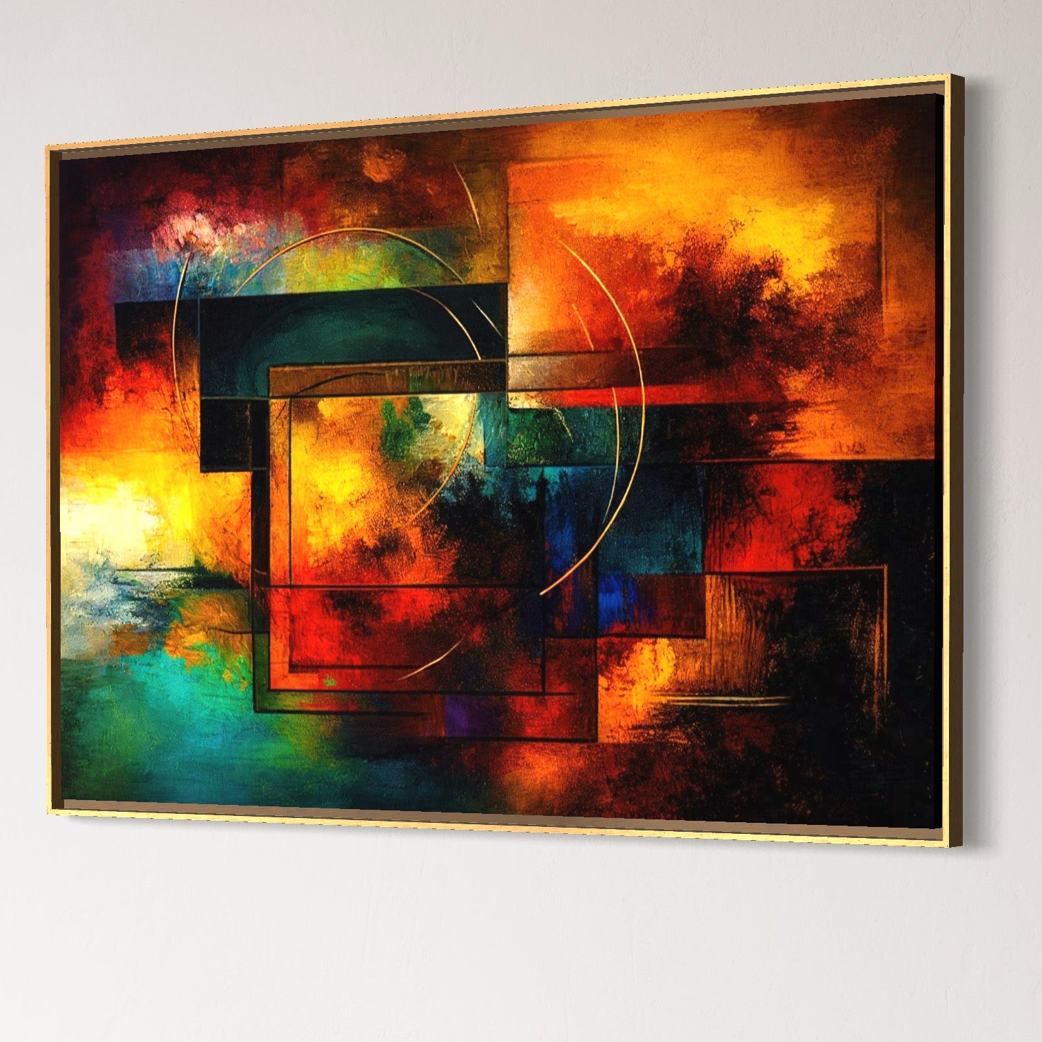 Tablou Canvas Premium, LuxCanva® C1271, Cercul focului, Geometrie, Culori, Cromatic, Joc, Univers, Emotie, Tensiune, Caldura, Flux, Transformare, Metamorfoza, Dorinta, Birou, Living, Dormitor