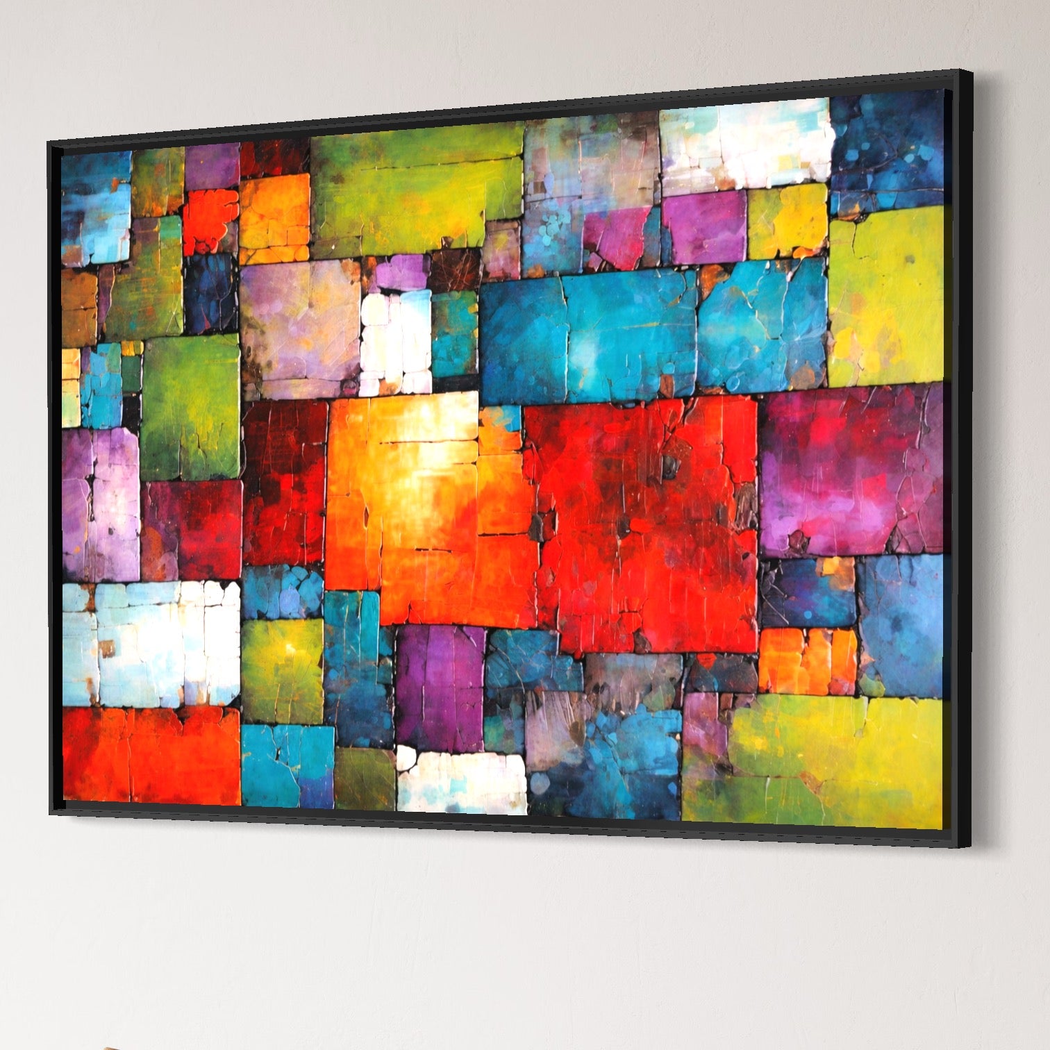 Tablou Canvas Premium, LuxCanva® C1272, Arhitectura sentimentelor, Geometrie, Culori, Mozaic, Emotii, Textura, Stratificat, Modern, Echilibru, Impact, Vizual, Dreptunghi, Birou, Living, Dormitor