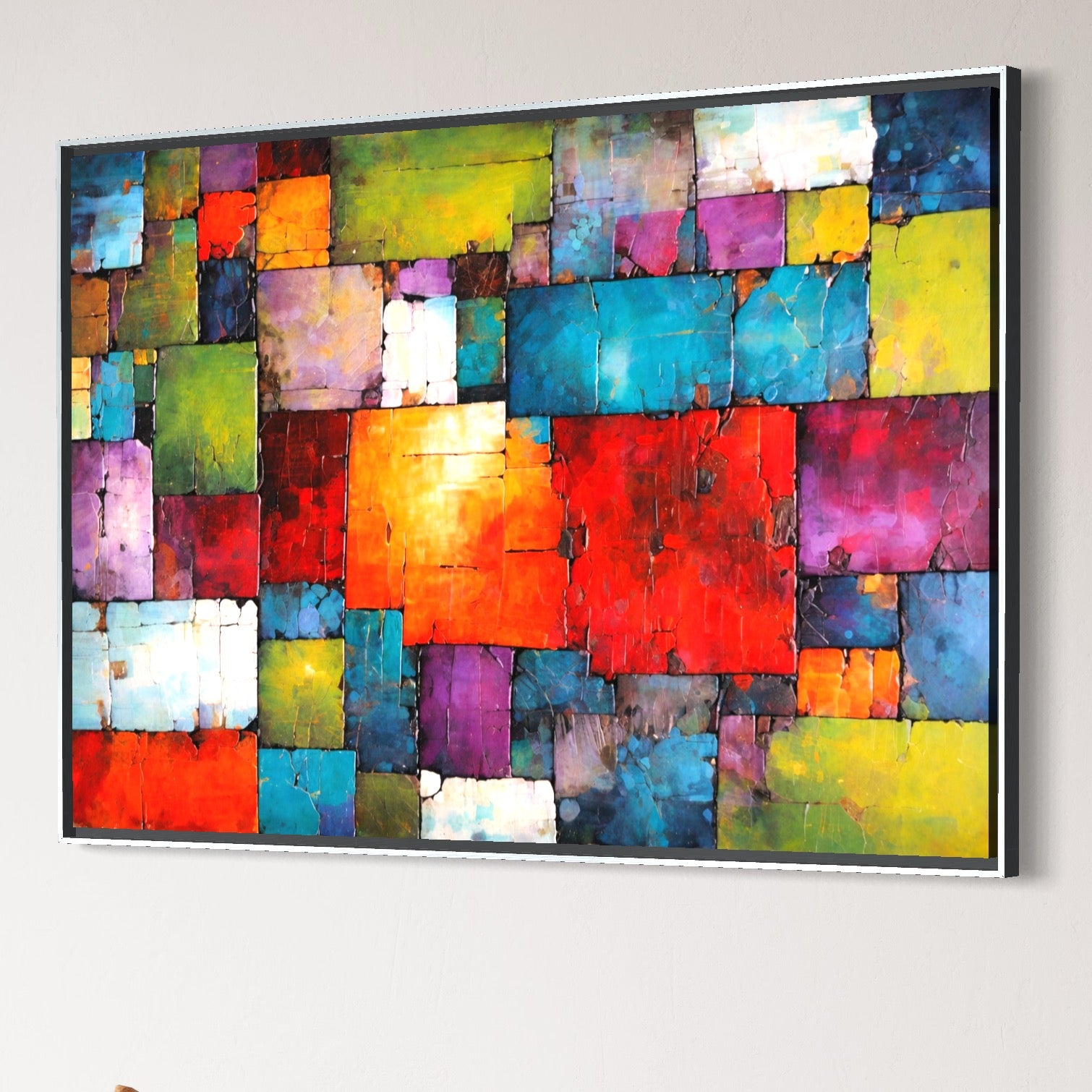 Tablou Canvas Premium, LuxCanva® C1272, Arhitectura sentimentelor, Geometrie, Culori, Mozaic, Emotii, Textura, Stratificat, Modern, Echilibru, Impact, Vizual, Dreptunghi, Birou, Living, Dormitor