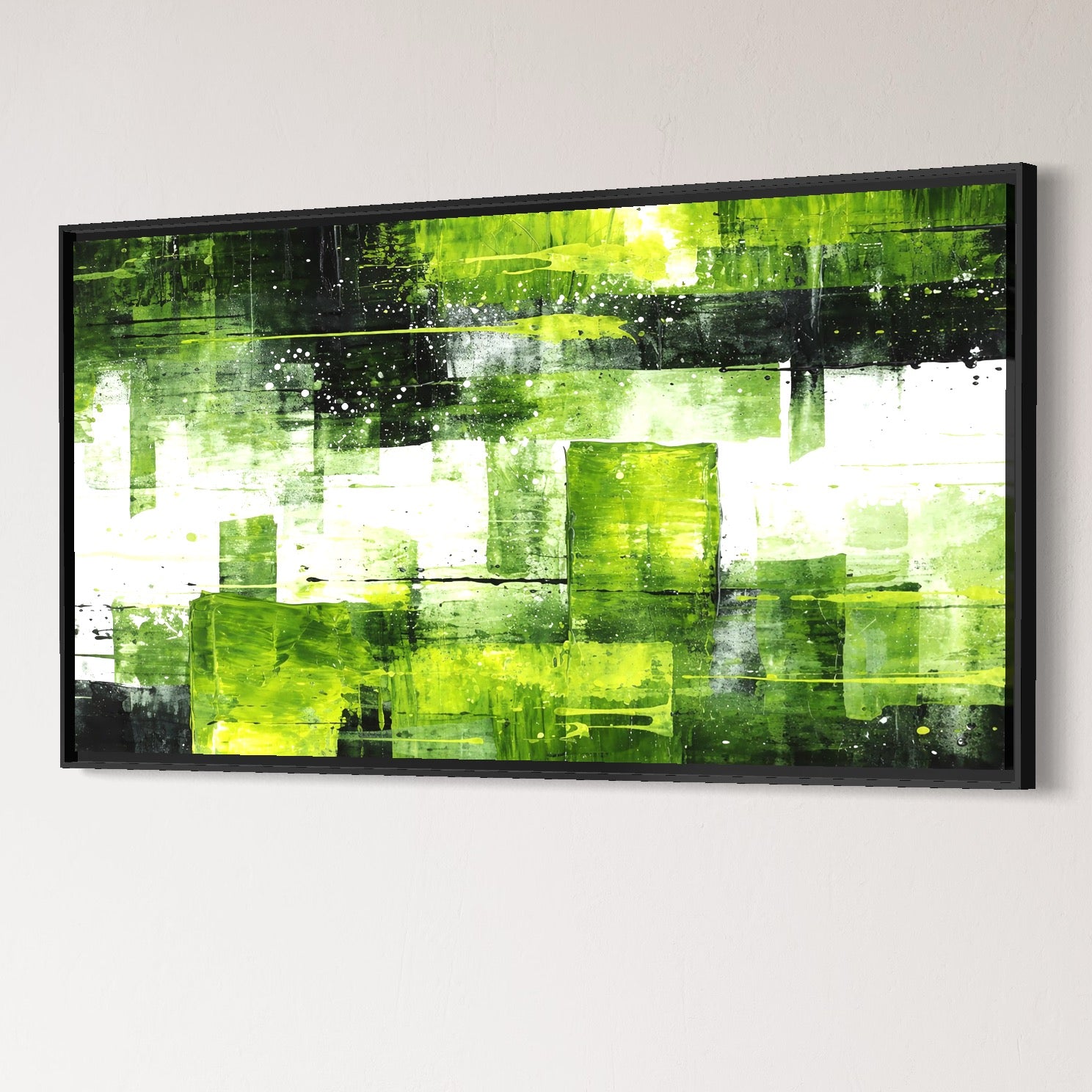 Tablou Canvas Premium, LuxCanva® C1273, Puls vegetal, Geometrie, Verde, Organic, Armonie, Peisaj, Straturi, Prospetime, Abstract, Textura, Minimalism, Liniste, Spa, Birou, Living, Dormitor