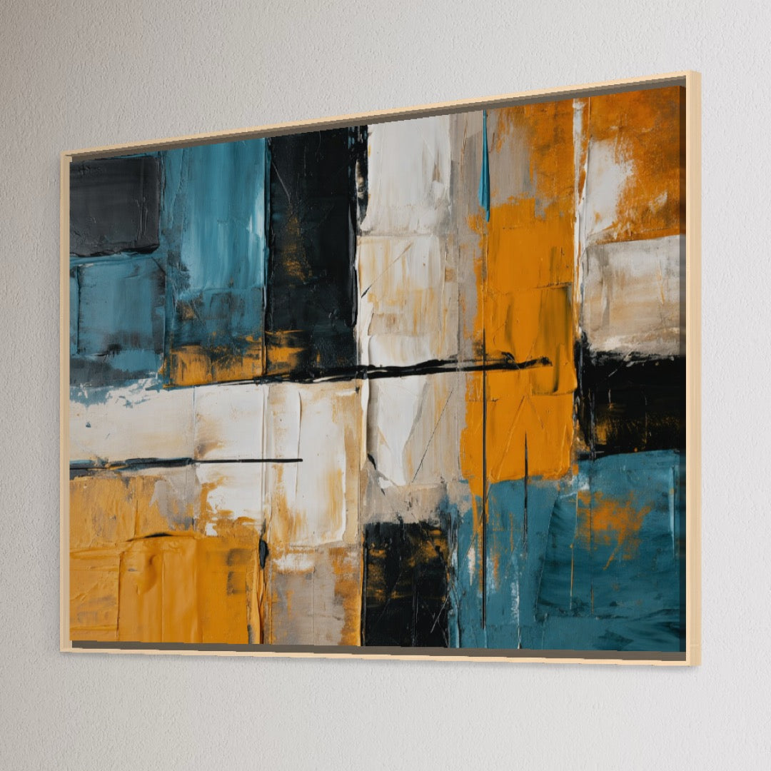 Leinwand Premium Canvas Wall Art, LuxCanva® C1281, Silent Spaces, Geometrie, Farben, Abstrakt, Materie, Volumen, Tiefe, Stabilität, Urban, Universum, Schwerkraft, Belichtung, Büro, Wohnzimmer, Schlafzimmer