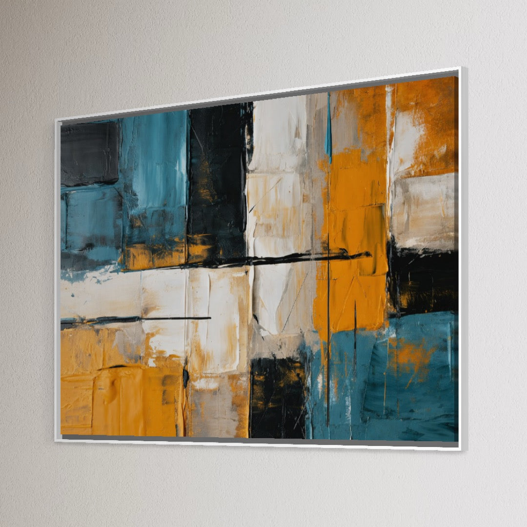 Leinwand Premium Canvas Wall Art, LuxCanva® C1281, Silent Spaces, Geometrie, Farben, Abstrakt, Materie, Volumen, Tiefe, Stabilität, Urban, Universum, Schwerkraft, Belichtung, Büro, Wohnzimmer, Schlafzimmer