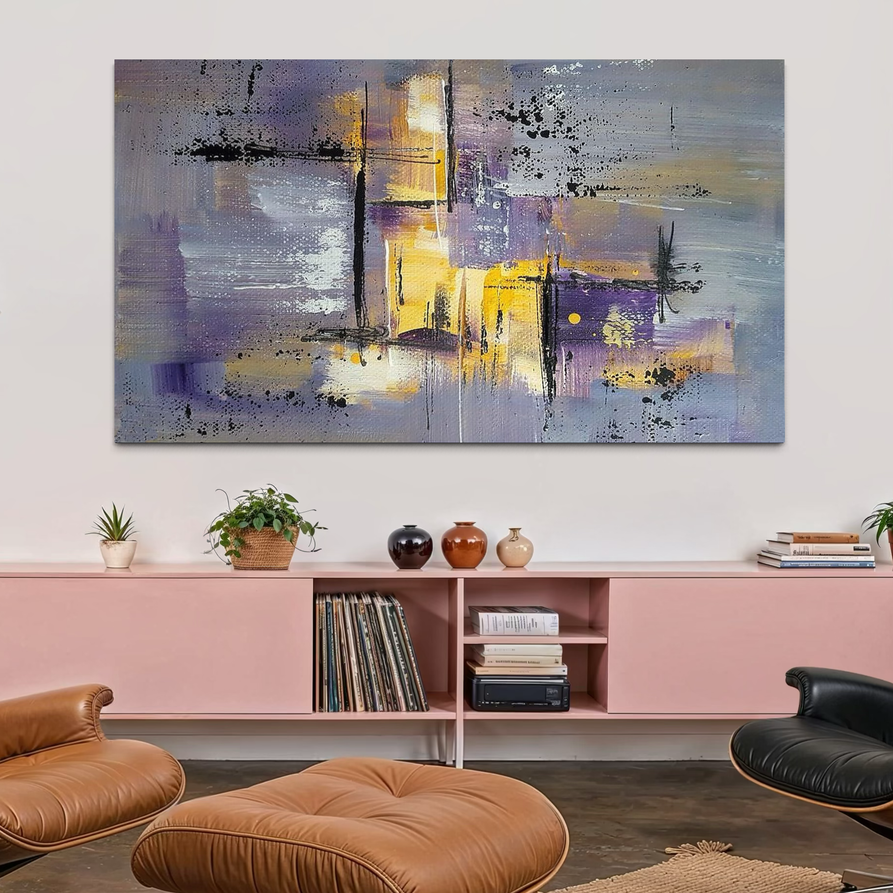 Leinwand Premium Canvas Wandkunst, LuxCanva® C1291, Echo in lavendel, Geometrie, Farben, Abstrakt, Gold, Gold, Licht, Fenster, Stille, Fragment, Strahl, Grau, Poesie, Emotion, Minimalismus, Büro, Wohnen, Schlafzimmer
