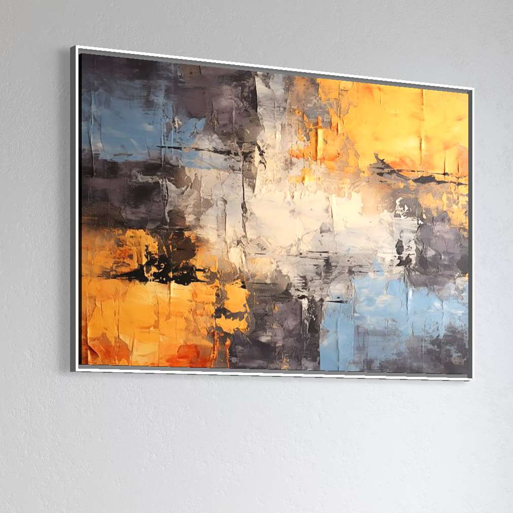 Tablou Canvas Premium, LuxCanva® C1317, Hotarul Nevazut, Culori, Abstract, Dinamism, Modern, Portocaliu, Ecou, Soare, Timp, Poveste, Cer, Arhitectural, Idei, Dorinta, Birou, Living, Dormitor