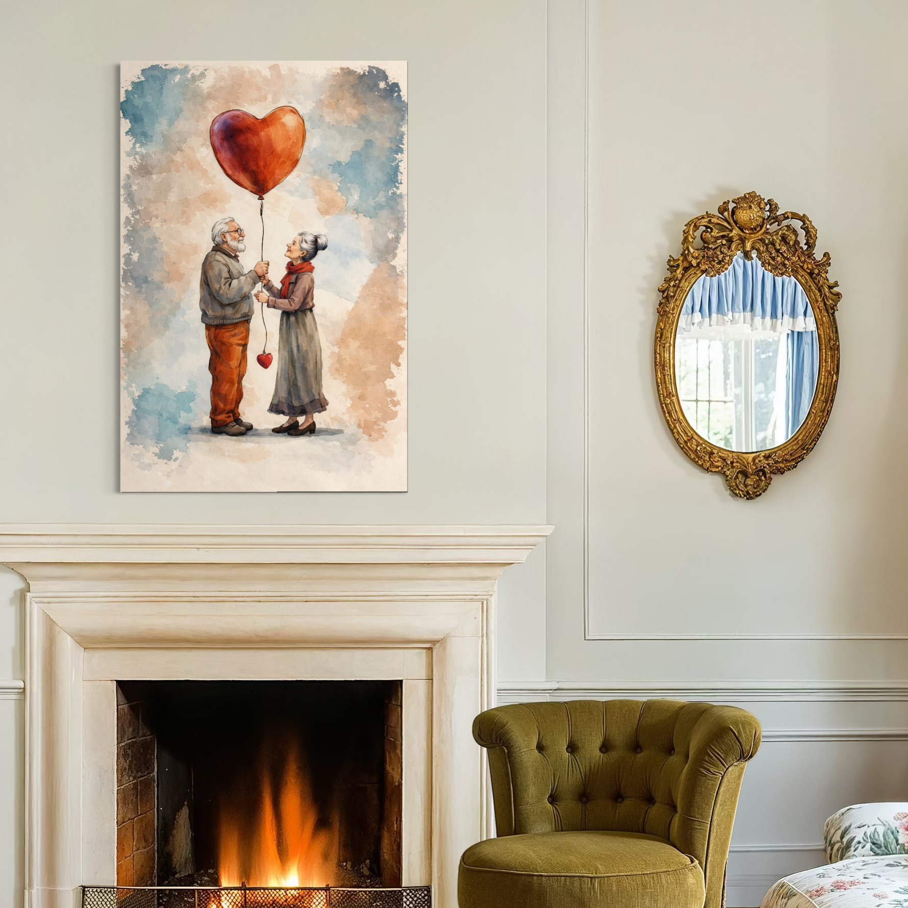 Tablou Canvas Premium, LuxCanva® E1060, Cand Dragostea e Acasa, Dragoste, Inima, Iubire, Eterna, Cuplu, Suflet, Pereche, Ani, Viata, Impreuna, Casatorie, Eternitate, Living, Dormitor