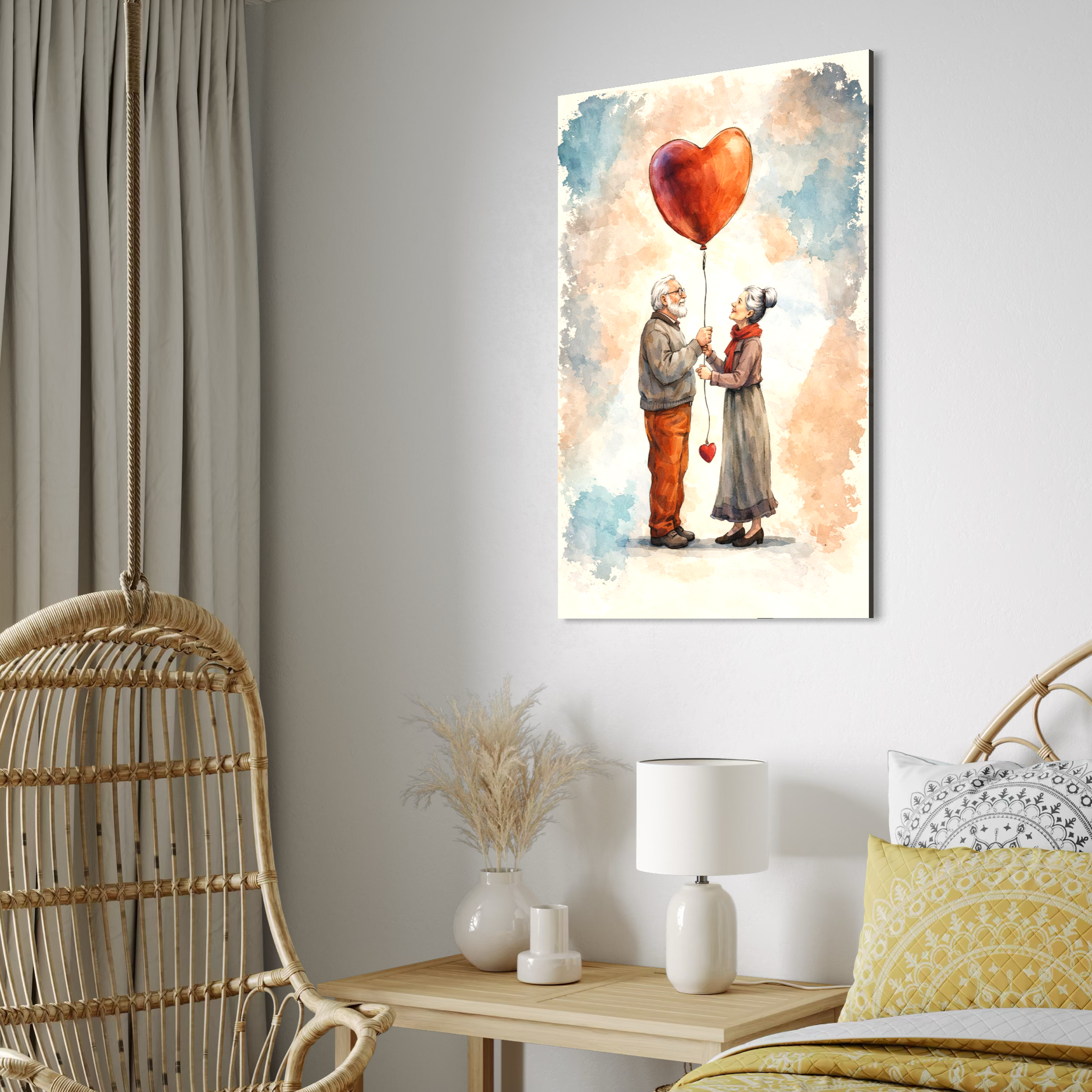 Tablou Canvas Premium, LuxCanva® E1060, Cand Dragostea e Acasa, Dragoste, Inima, Iubire, Eterna, Cuplu, Suflet, Pereche, Ani, Viata, Impreuna, Casatorie, Eternitate, Living, Dormitor