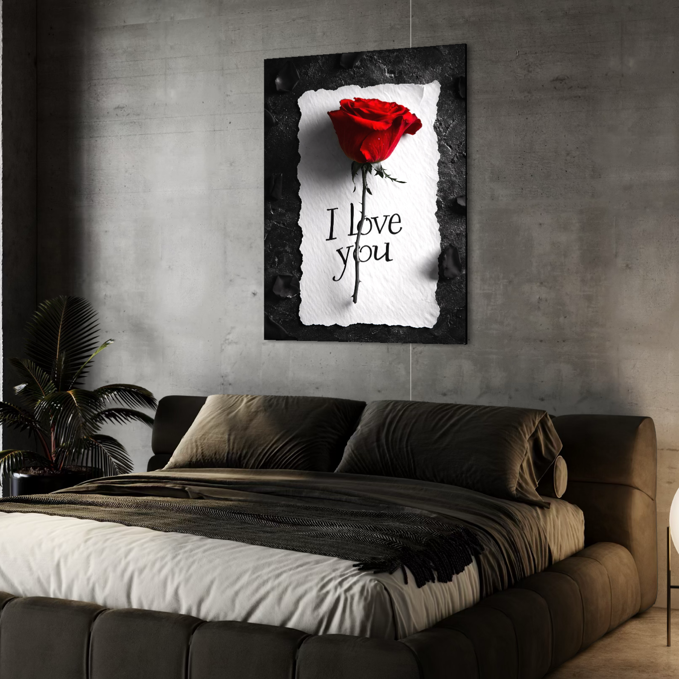 Tablou Canvas Premium, LuxCanva® E1066, Un „Te Iubesc” Nemuritor, Dragoste, Inima, Iubire, Declaratie, Trandafir, Mesaj, Promisiune, Pasiune, Romantism, Fericire, Living, Dormitor