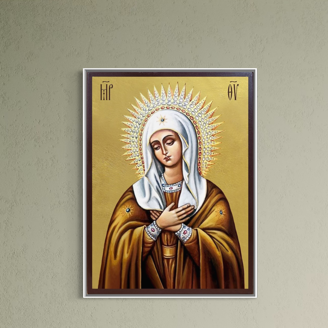 Tablou Canvas Premium, LuxCanva®H1065, Maica Domnului Protectoare, Icoana, Puritate, Har, Ajutor, Sprijin, Speranta, Mantuire, Mangaiere, Ortodoxie, Fecioara, Living, Dormitor