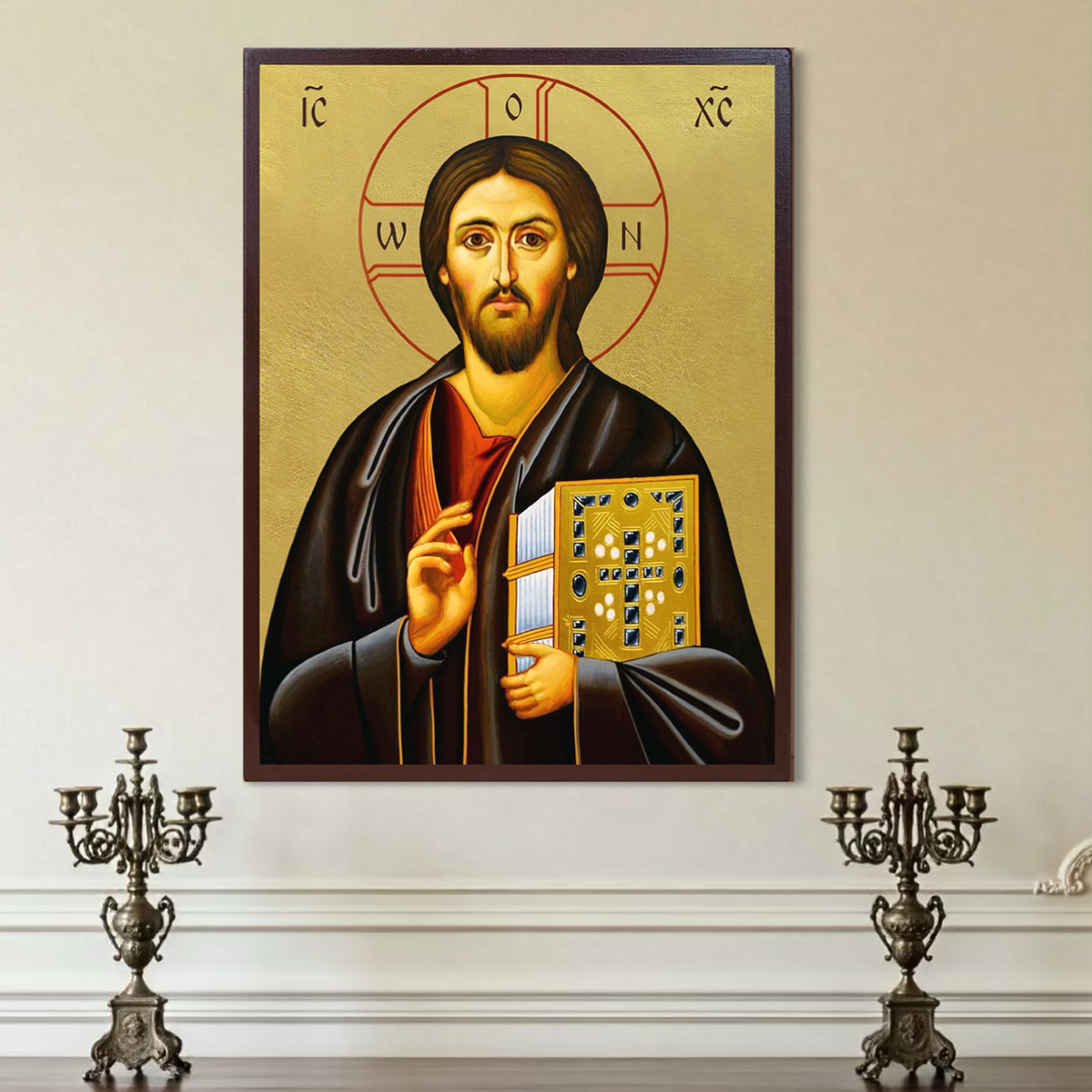 Tablou Canvas Premium, LuxCanva® H1088, Icoana Iisus Hristos Pantocrator, Icoana, Fiu, Maica, Dumnezeu, Creatie, Izbavitor, Mantuitor, Pacate, Living, Dormitor