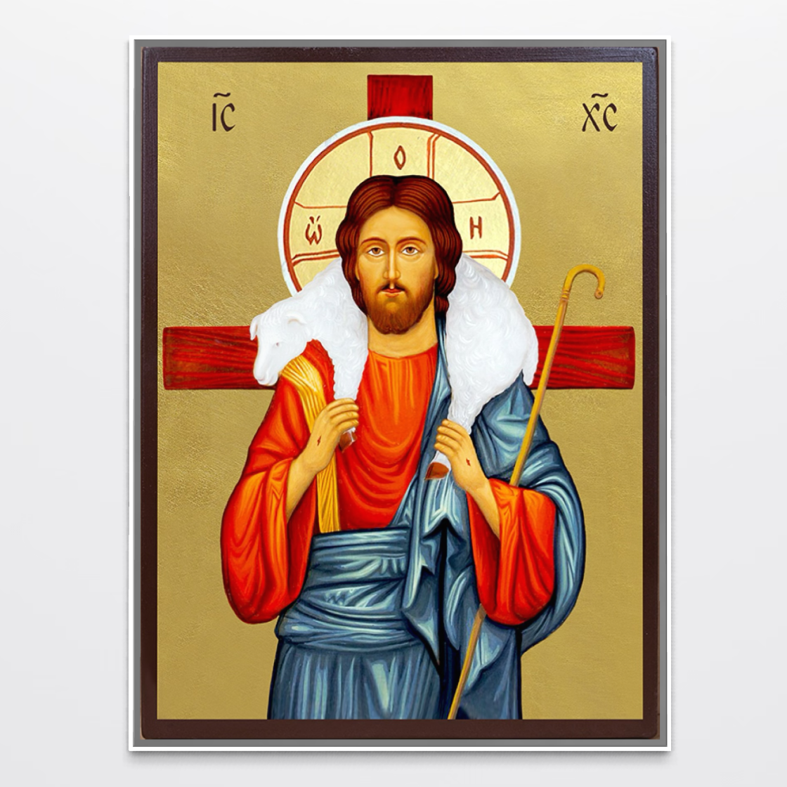 Tablou Canvas Premium, LuxCanva® H1089, Icoana Bunului Pastor, Icoana, Mantuitor, Miel, Oaie, Ratacire, Salvator, Iubire, Divin, Izbavitor, Pacate, Living, Dormitor