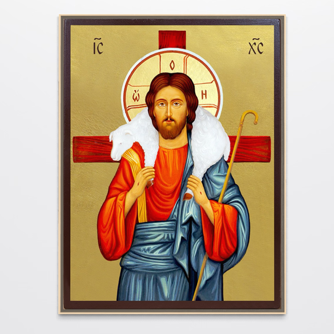 Tablou Canvas Premium, LuxCanva® H1089, Icoana Bunului Pastor, Icoana, Mantuitor, Miel, Oaie, Ratacire, Salvator, Iubire, Divin, Izbavitor, Pacate, Living, Dormitor