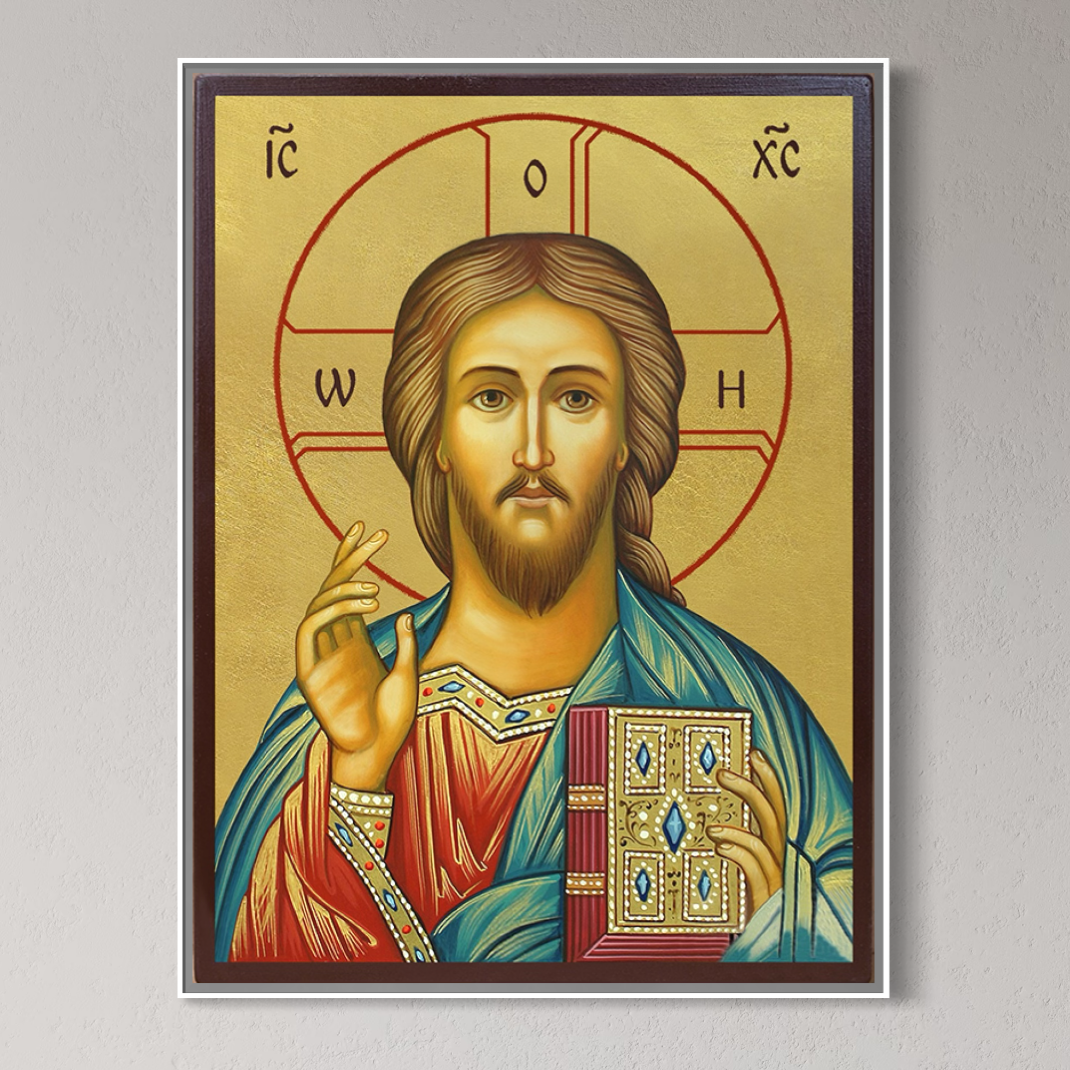 Tablou Canvas Premium, LuxCanva® H1094,  Hristos, Chipul Mantuirii, Icoana, Mantuitor, Har, Divin, Binecuvantare, Casa, Ortodoxie, Fiu, Biserica, Living, Dormitor