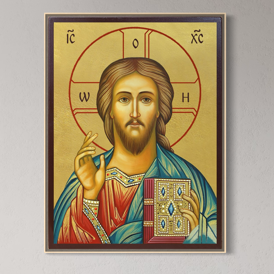 Tablou Canvas Premium, LuxCanva® H1094,  Hristos, Chipul Mantuirii, Icoana, Mantuitor, Har, Divin, Binecuvantare, Casa, Ortodoxie, Fiu, Biserica, Living, Dormitor