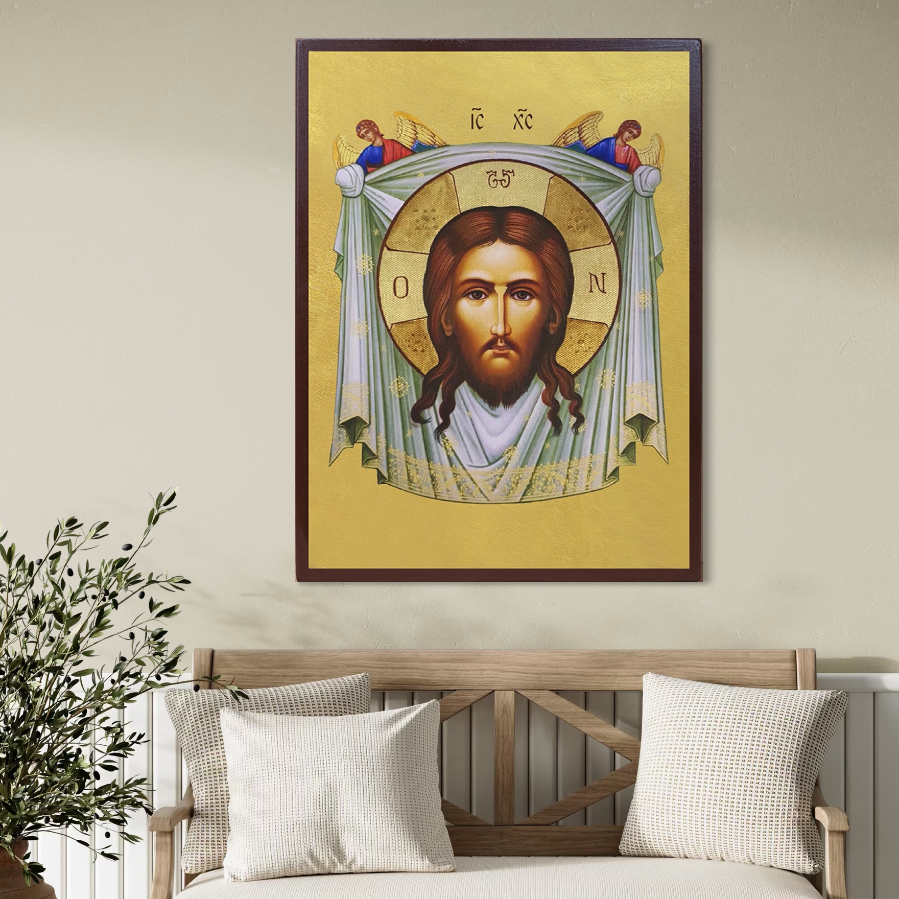 Tablou Canvas Premium, LuxCanva® H1096, Fata Milostivirii Divine, Icoana, Mantuitor, Binecuvantare, Casa, Pace, Sufletesc, Marama, Chip, Sfant, Adevar, Credinta, Vesnic, Living, Dormitor