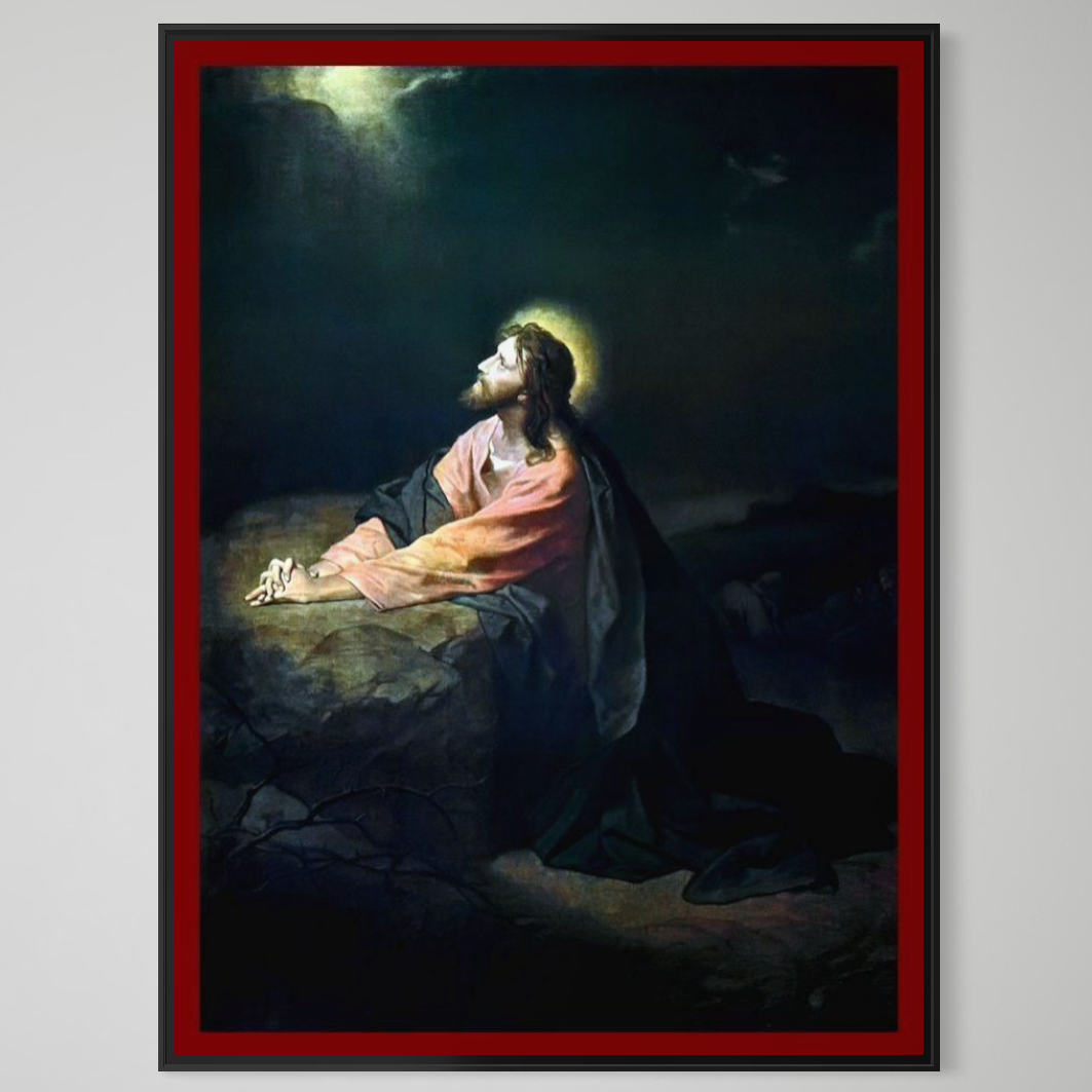 Tablou Canvas Premium, LuxCanva® H1100, Iisus in Gradina Ghetsimani, Icoana, Mantuitor, Rugaciune, Tatal, Iertare, Patimi, Ascultare, Durere, Omenire, Fiu, Hristos, Living, Dormitor