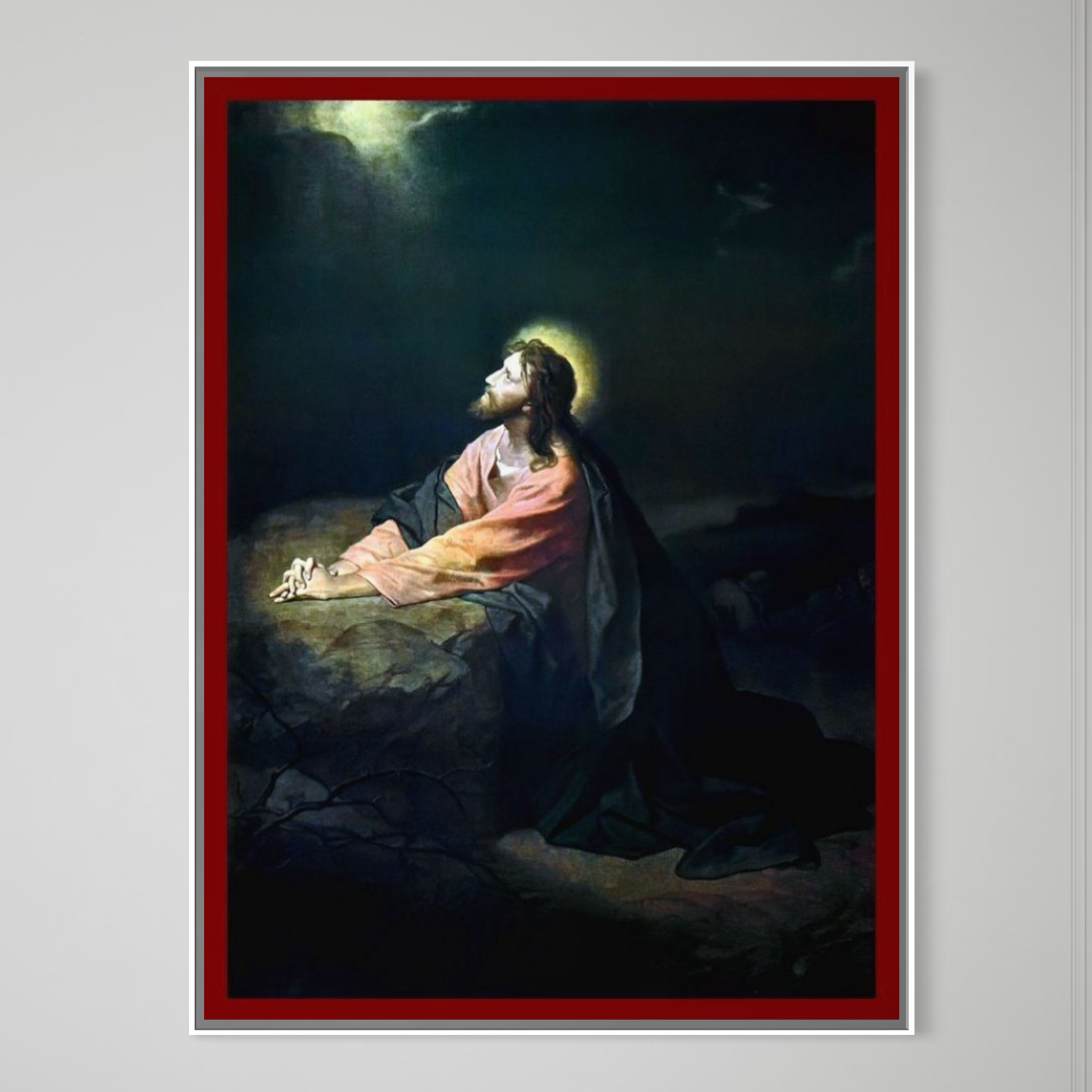 Tablou Canvas Premium, LuxCanva® H1100, Iisus in Gradina Ghetsimani, Icoana, Mantuitor, Rugaciune, Tatal, Iertare, Patimi, Ascultare, Durere, Omenire, Fiu, Hristos, Living, Dormitor