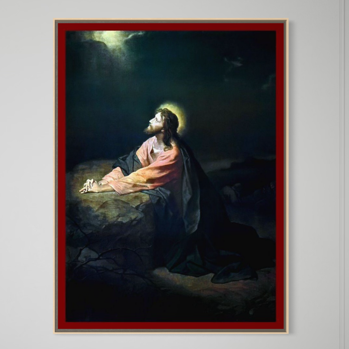 Tablou Canvas Premium, LuxCanva® H1100, Iisus in Gradina Ghetsimani, Icoana, Mantuitor, Rugaciune, Tatal, Iertare, Patimi, Ascultare, Durere, Omenire, Fiu, Hristos, Living, Dormitor