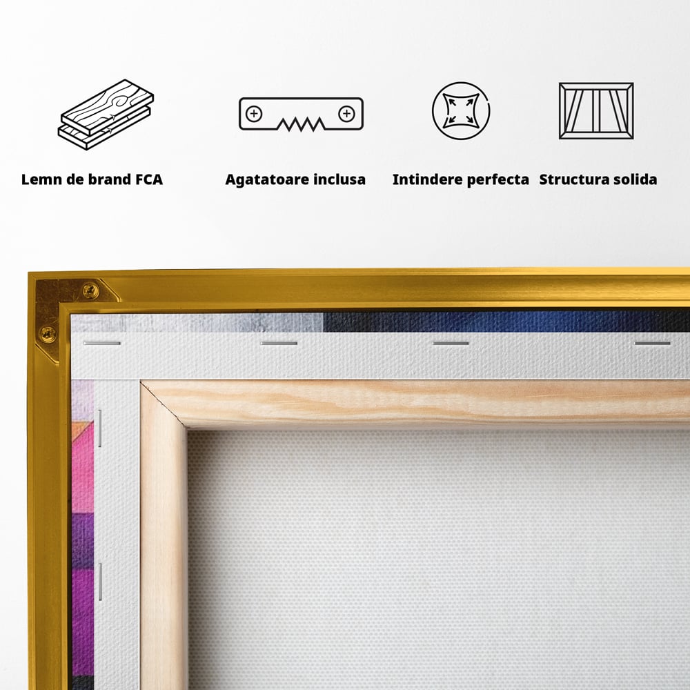 Leinwand Premium Canvas Wandkunst, LuxCanva® J1002, Abstrakte Horizonte, Fragmente, Chromatisch, Horizonte, Linien, Lila, Rot, Explosion, Urban, Kunst, Dekor, Wohnen, Schlafzimmer