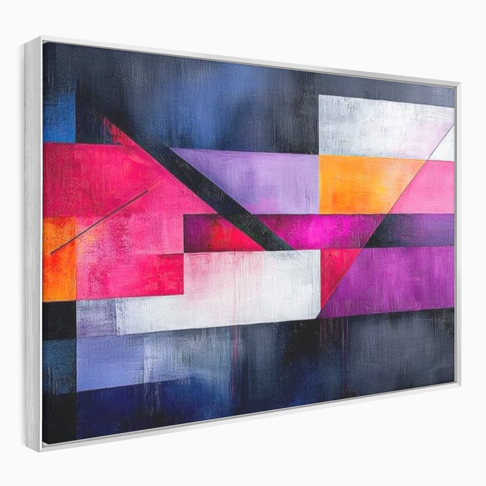 Leinwand Premium Canvas Wandkunst, LuxCanva® J1002, Abstrakte Horizonte, Fragmente, Chromatisch, Horizonte, Linien, Lila, Rot, Explosion, Urban, Kunst, Dekor, Wohnen, Schlafzimmer