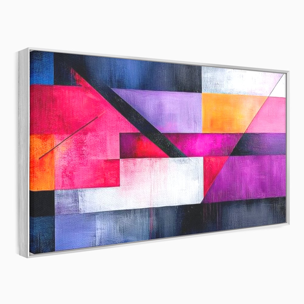 Leinwand Premium Canvas Wandkunst, LuxCanva® J1002, Abstrakte Horizonte, Fragmente, Chromatisch, Horizonte, Linien, Lila, Rot, Explosion, Urban, Kunst, Dekor, Wohnen, Schlafzimmer