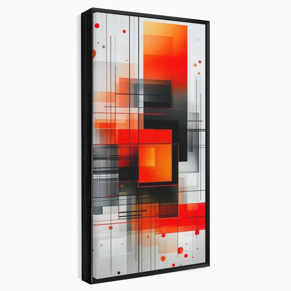 Tablou Canvas Premium, LuxCanva® J1003, Metropola In Rosu, Structuri, Forme, Grile, Linii, Armonie, Digital, Tehnic, Dinamism, Haotic, Industrial, Living, Dormitor