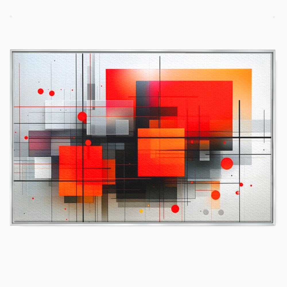 Tablou Canvas Premium, LuxCanva® J1004, Intersectii Cromatice, Portocaliu, Rosu, Flux, Metropolis, Cromatic, Stropi, Vizual, Exploziv, Contraste, Living, Dormitor