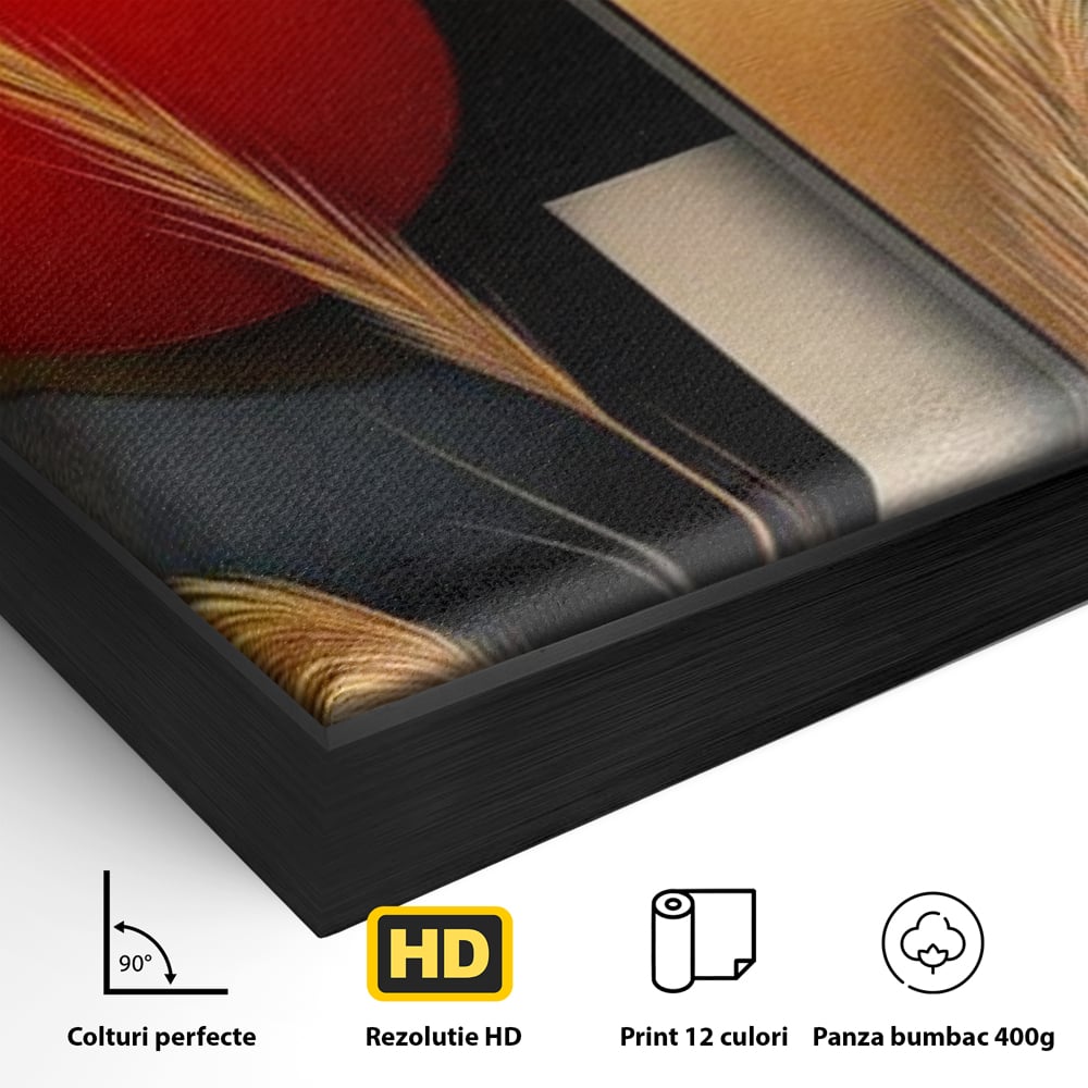 Leinwand Premium Canvas Wandkunst, LuxCanva® J1007, Herbstsonnenuntergang, Ernte, Gold, Herbst, Essenzen, Botanisch, Gewürz, Harmonie, Anmut, Anmutig, Kreise, Natur, Anspruchsvoll, Wohnen, Schlafzimmer