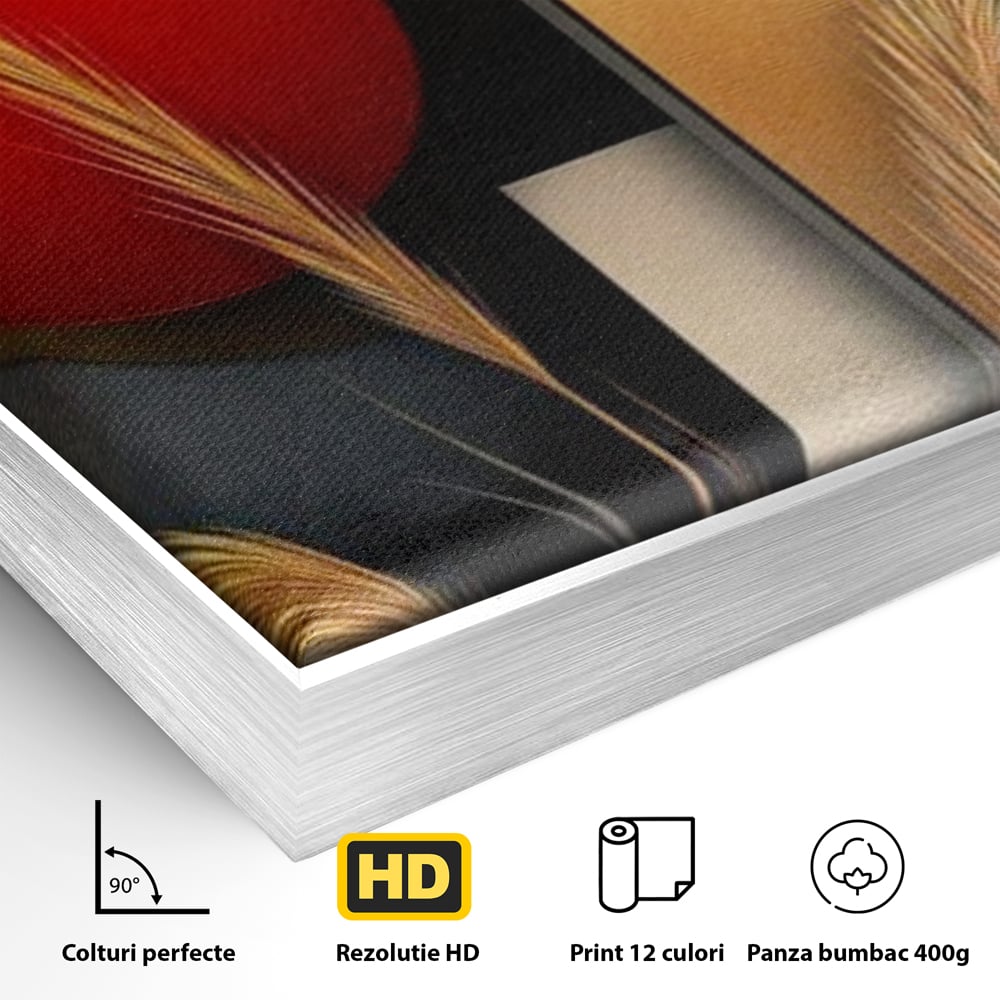 Leinwand Premium Canvas Wandkunst, LuxCanva® J1007, Herbstsonnenuntergang, Ernte, Gold, Herbst, Essenzen, Botanisch, Gewürz, Harmonie, Anmut, Anmutig, Kreise, Natur, Anspruchsvoll, Wohnen, Schlafzimmer
