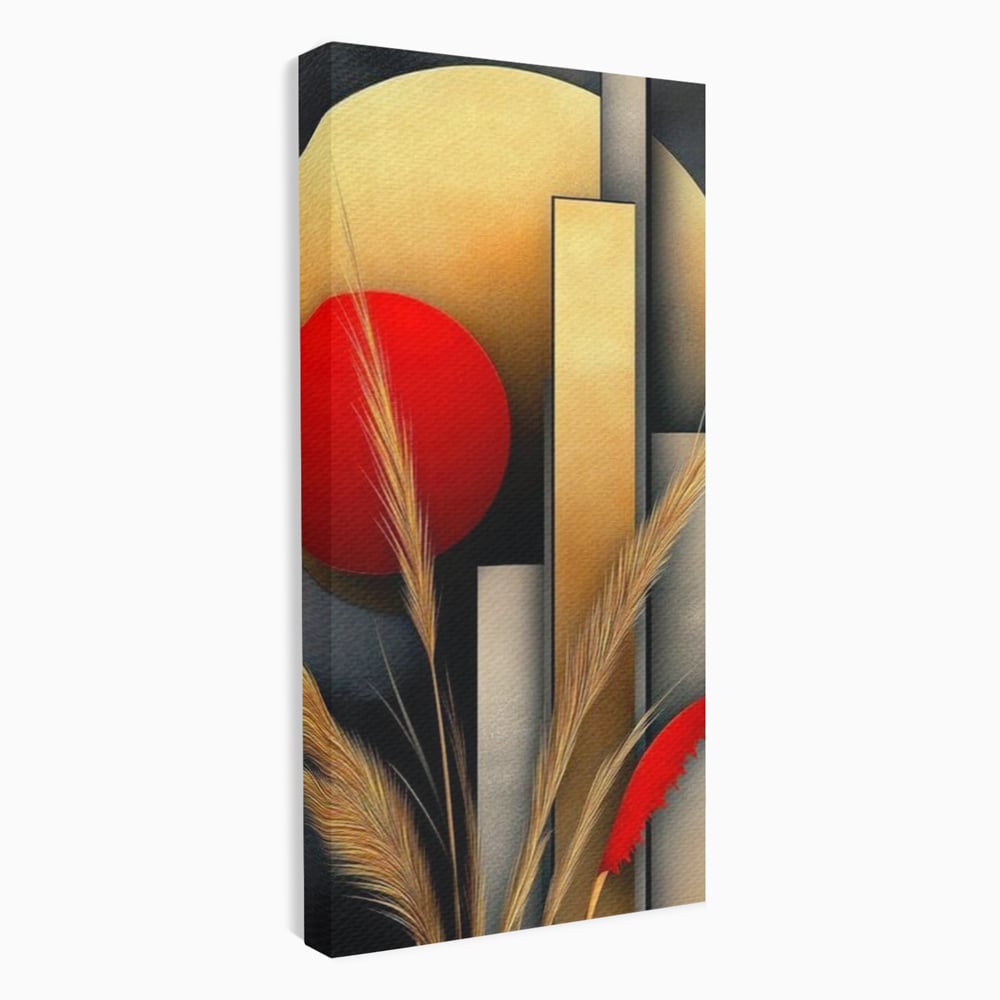 Leinwand Premium Canvas Wandkunst, LuxCanva® J1007, Herbstsonnenuntergang, Ernte, Gold, Herbst, Essenzen, Botanisch, Gewürz, Harmonie, Anmut, Anmutig, Kreise, Natur, Anspruchsvoll, Wohnen, Schlafzimmer