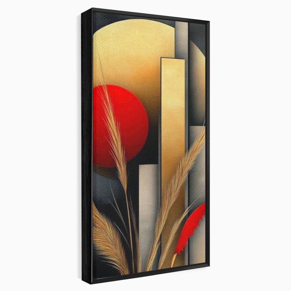 Leinwand Premium Canvas Wandkunst, LuxCanva® J1007, Herbstsonnenuntergang, Ernte, Gold, Herbst, Essenzen, Botanisch, Gewürz, Harmonie, Anmut, Anmutig, Kreise, Natur, Anspruchsvoll, Wohnen, Schlafzimmer