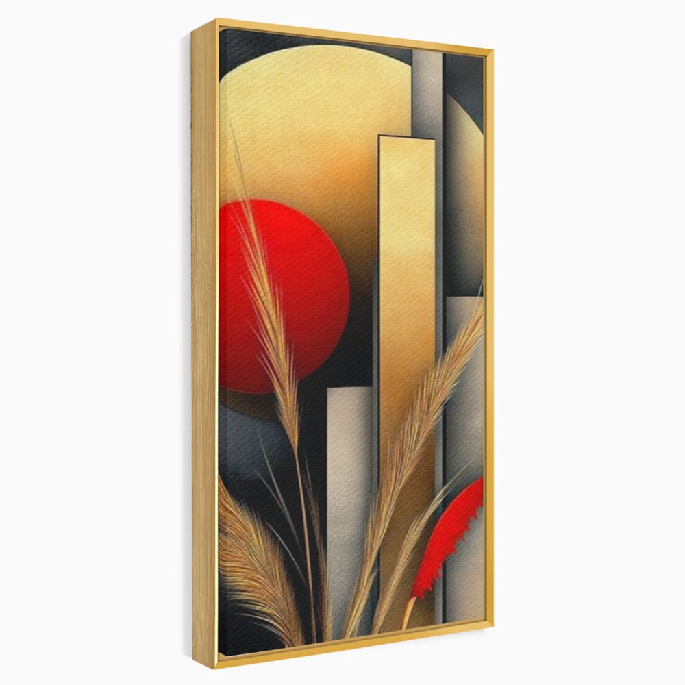 Leinwand Premium Canvas Wandkunst, LuxCanva® J1007, Herbstsonnenuntergang, Ernte, Gold, Herbst, Essenzen, Botanisch, Gewürz, Harmonie, Anmut, Anmutig, Kreise, Natur, Anspruchsvoll, Wohnen, Schlafzimmer