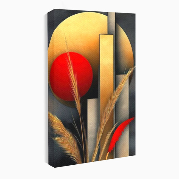 Leinwand Premium Canvas Wandkunst, LuxCanva® J1007, Herbstsonnenuntergang, Ernte, Gold, Herbst, Essenzen, Botanisch, Gewürz, Harmonie, Anmut, Anmutig, Kreise, Natur, Anspruchsvoll, Wohnen, Schlafzimmer