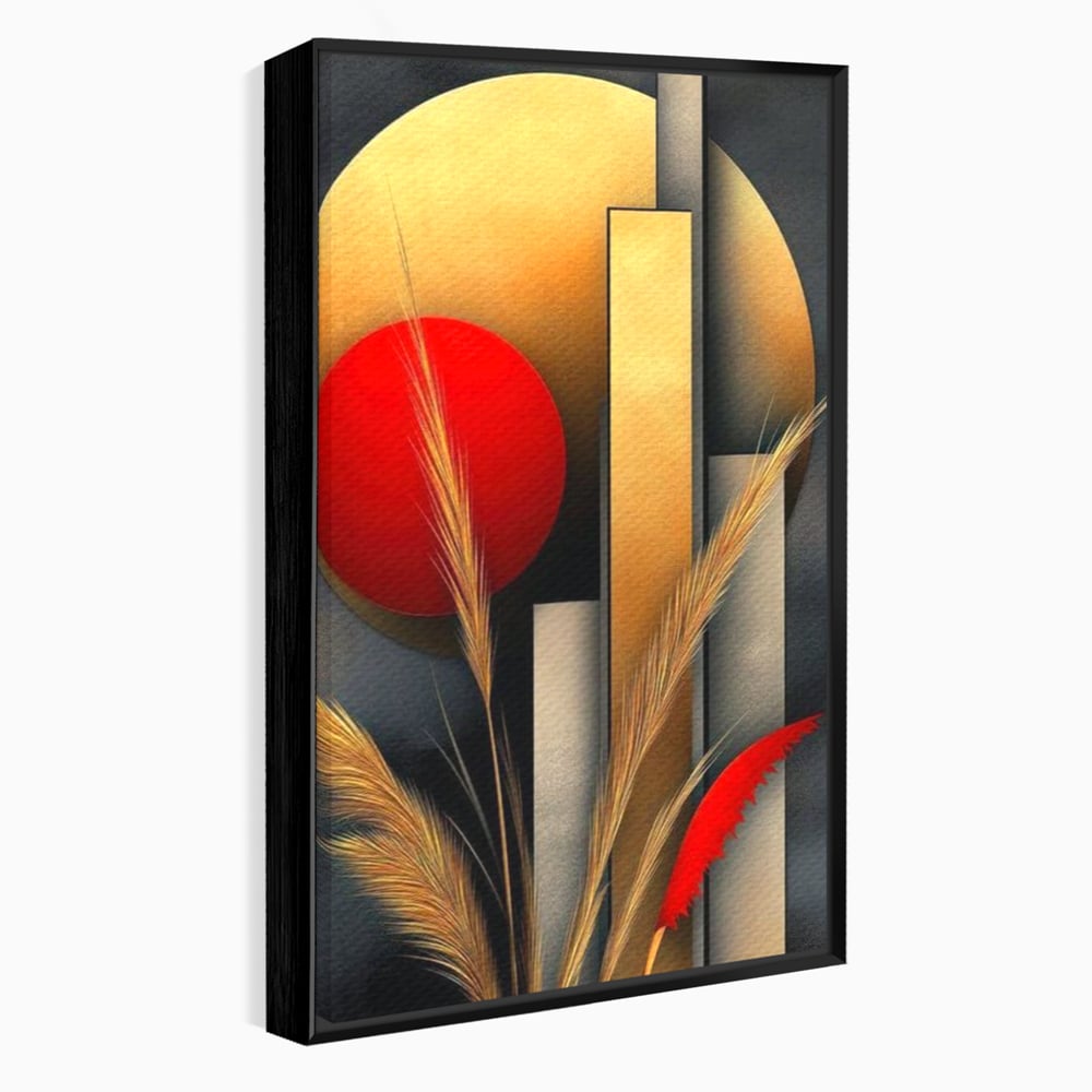 Leinwand Premium Canvas Wandkunst, LuxCanva® J1007, Herbstsonnenuntergang, Ernte, Gold, Herbst, Essenzen, Botanisch, Gewürz, Harmonie, Anmut, Anmutig, Kreise, Natur, Anspruchsvoll, Wohnen, Schlafzimmer