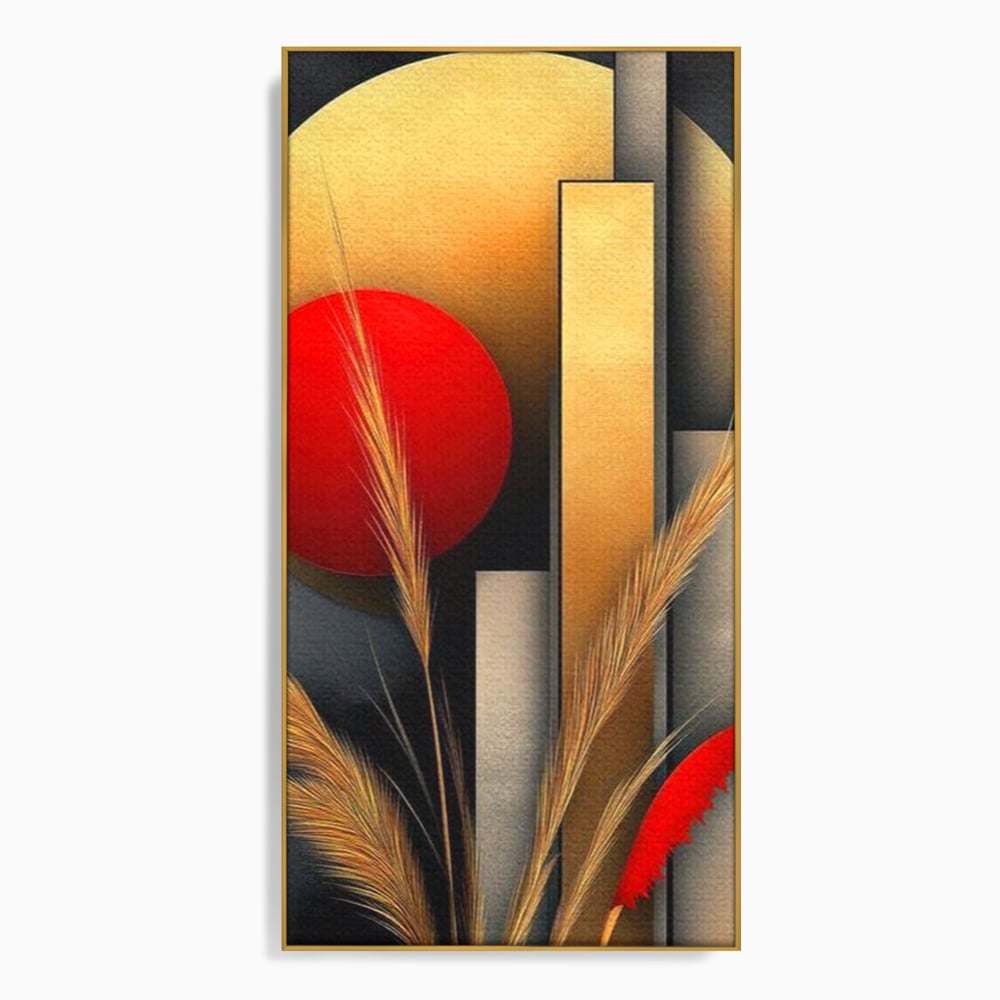 Leinwand Premium Canvas Wandkunst, LuxCanva® J1007, Herbstsonnenuntergang, Ernte, Gold, Herbst, Essenzen, Botanisch, Gewürz, Harmonie, Anmut, Anmutig, Kreise, Natur, Anspruchsvoll, Wohnen, Schlafzimmer
