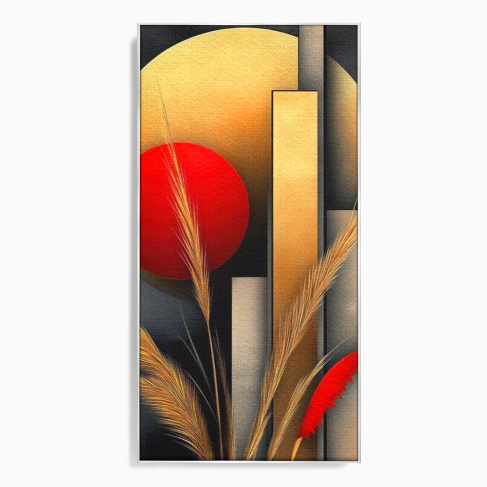 Leinwand Premium Canvas Wandkunst, LuxCanva® J1007, Herbstsonnenuntergang, Ernte, Gold, Herbst, Essenzen, Botanisch, Gewürz, Harmonie, Anmut, Anmutig, Kreise, Natur, Anspruchsvoll, Wohnen, Schlafzimmer