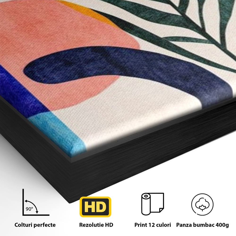Tablou Canvas Premium, LuxCanva® J1008, Tropice Abstracte, Frunze, Culori, Caldura, Exotic, Palmier, Decorativ, Vesela, Plante, Atmosfera, Living, Dormitor