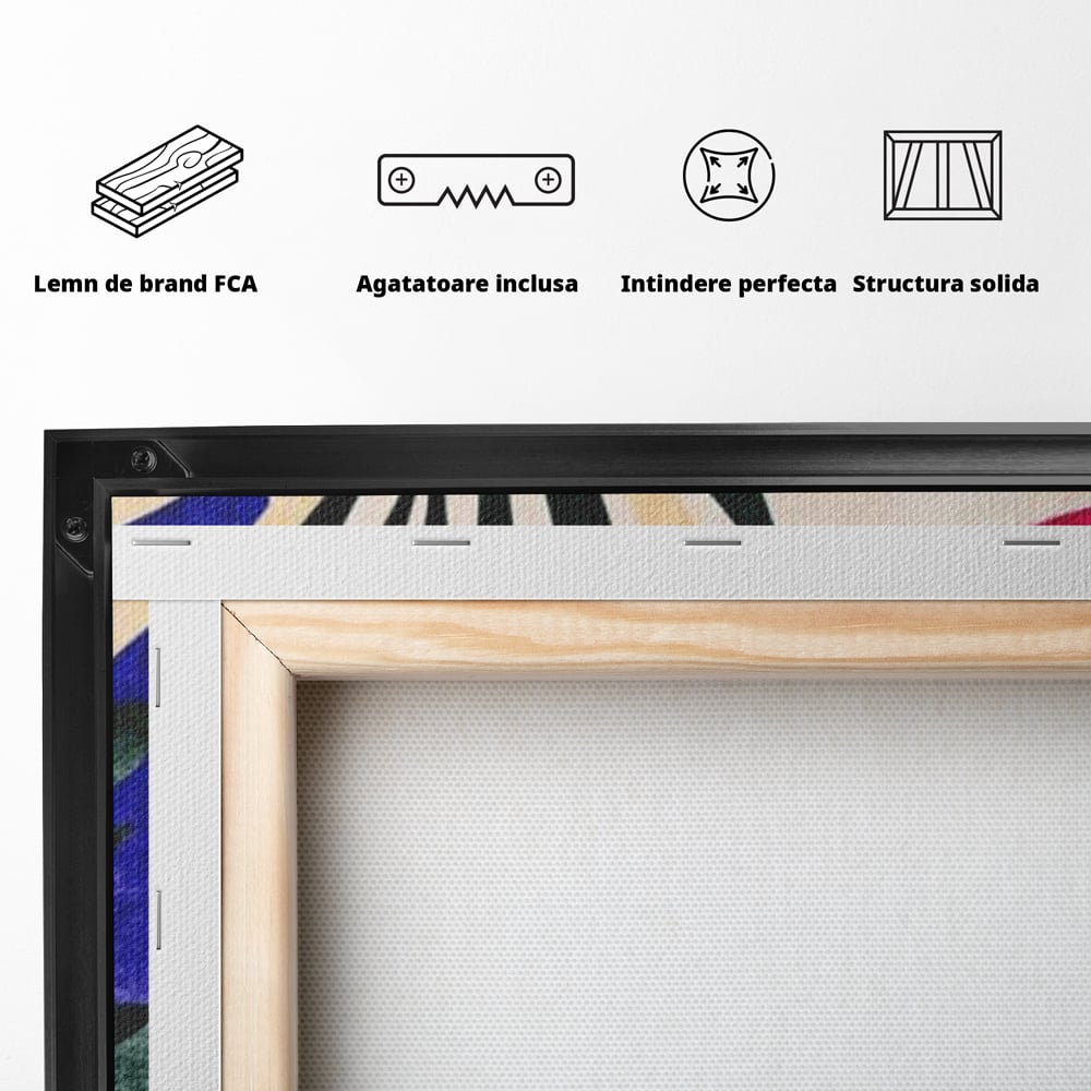 Tablou Canvas Premium, LuxCanva® J1008, Tropice Abstracte, Frunze, Culori, Caldura, Exotic, Palmier, Decorativ, Vesela, Plante, Atmosfera, Living, Dormitor