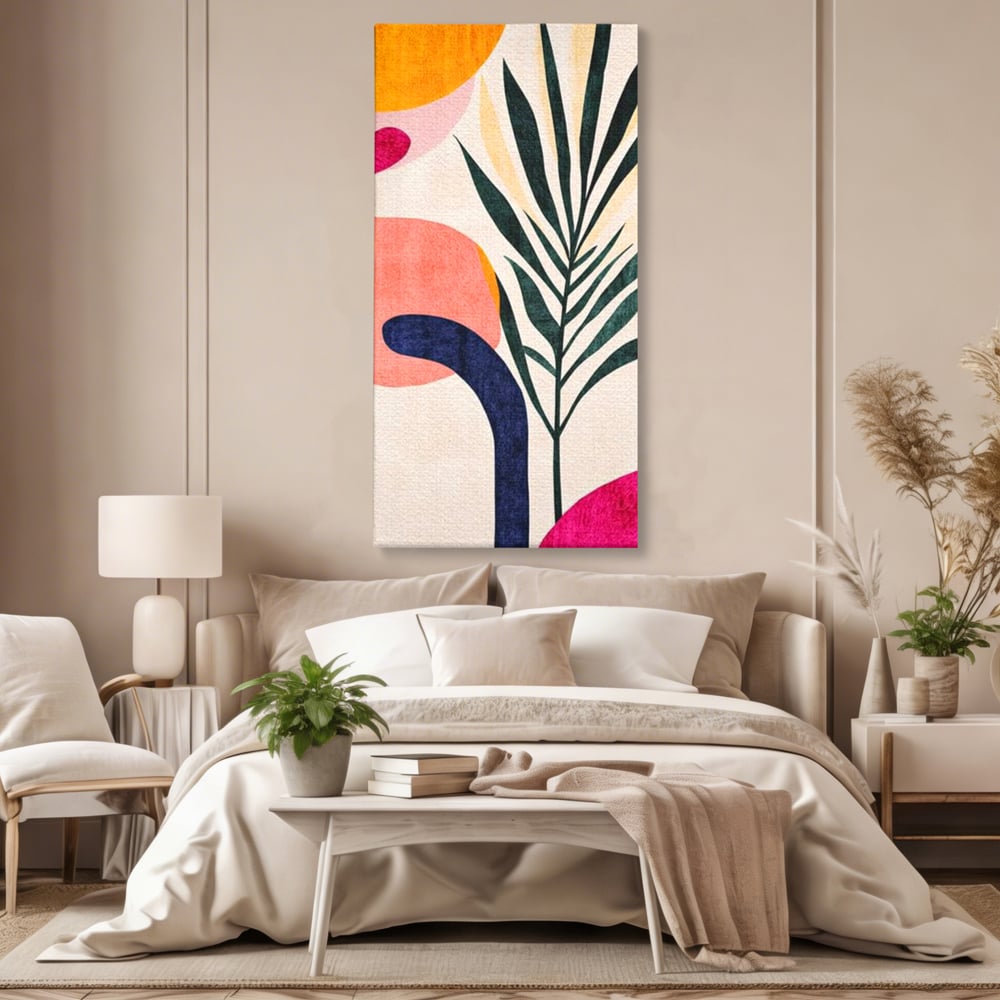 Tablou Canvas Premium, LuxCanva® J1008, Tropice Abstracte, Frunze, Culori, Caldura, Exotic, Palmier, Decorativ, Vesela, Plante, Atmosfera, Living, Dormitor