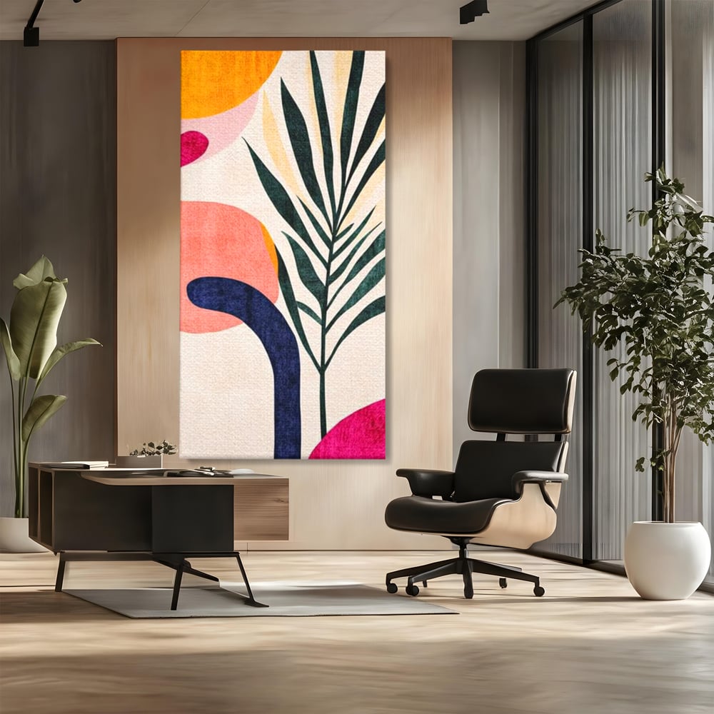 Tablou Canvas Premium, LuxCanva® J1008, Tropice Abstracte, Frunze, Culori, Caldura, Exotic, Palmier, Decorativ, Vesela, Plante, Atmosfera, Living, Dormitor