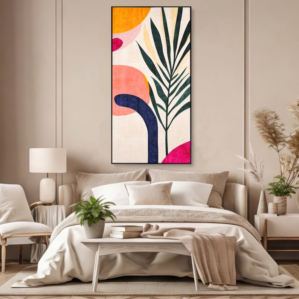Tablou Canvas Premium, LuxCanva® J1008, Tropice Abstracte, Frunze, Culori, Caldura, Exotic, Palmier, Decorativ, Vesela, Plante, Atmosfera, Living, Dormitor