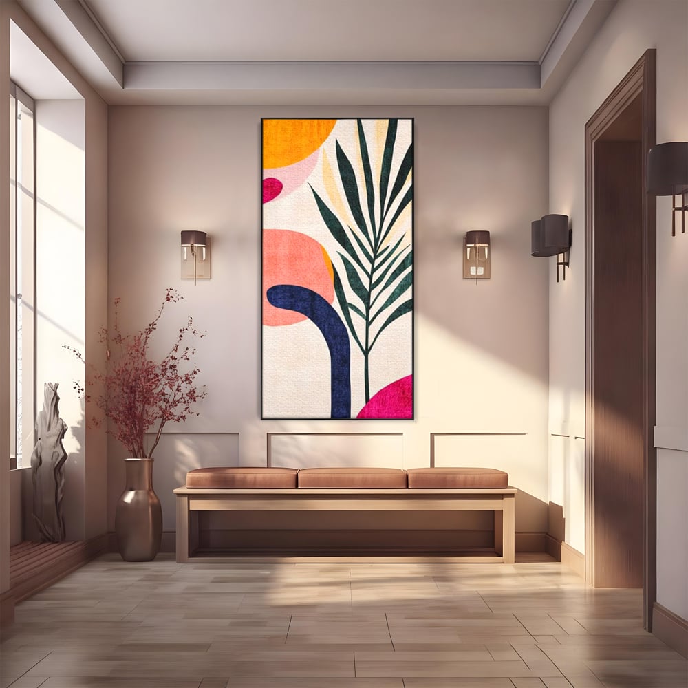 Tablou Canvas Premium, LuxCanva® J1008, Tropice Abstracte, Frunze, Culori, Caldura, Exotic, Palmier, Decorativ, Vesela, Plante, Atmosfera, Living, Dormitor