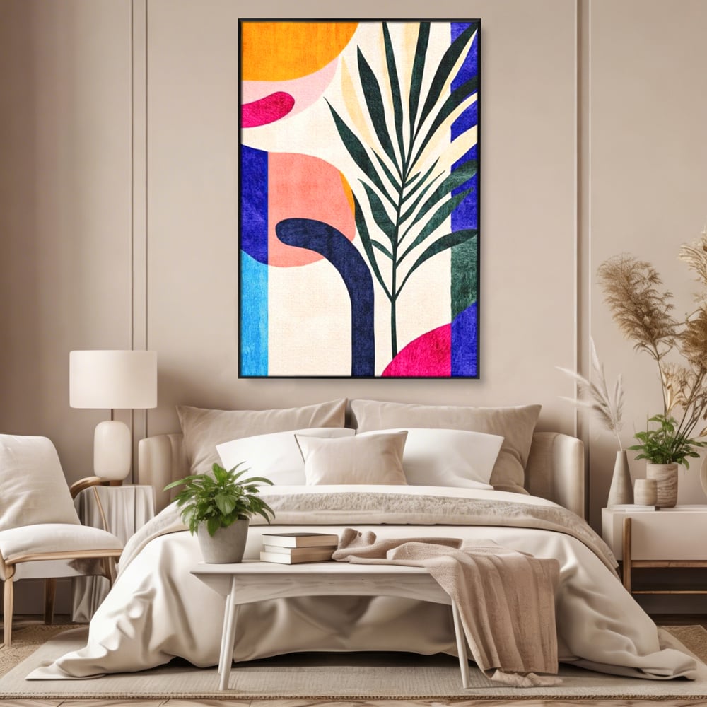 Tablou Canvas Premium, LuxCanva® J1008, Tropice Abstracte, Frunze, Culori, Caldura, Exotic, Palmier, Decorativ, Vesela, Plante, Atmosfera, Living, Dormitor
