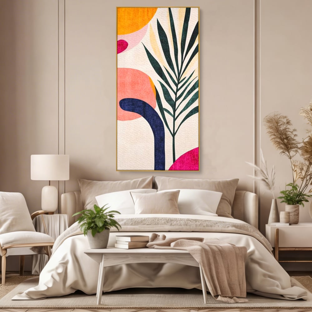 Tablou Canvas Premium, LuxCanva® J1008, Tropice Abstracte, Frunze, Culori, Caldura, Exotic, Palmier, Decorativ, Vesela, Plante, Atmosfera, Living, Dormitor