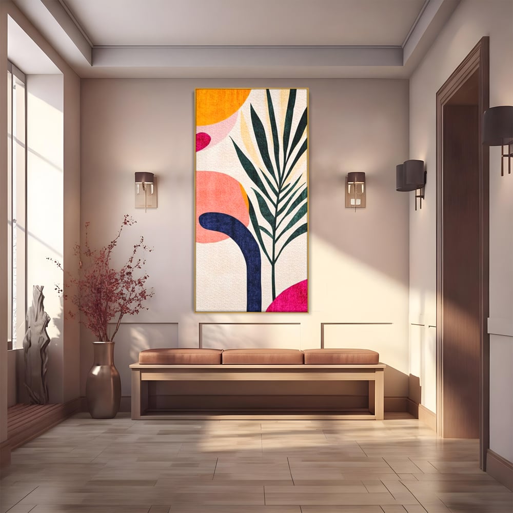 Tablou Canvas Premium, LuxCanva® J1008, Tropice Abstracte, Frunze, Culori, Caldura, Exotic, Palmier, Decorativ, Vesela, Plante, Atmosfera, Living, Dormitor