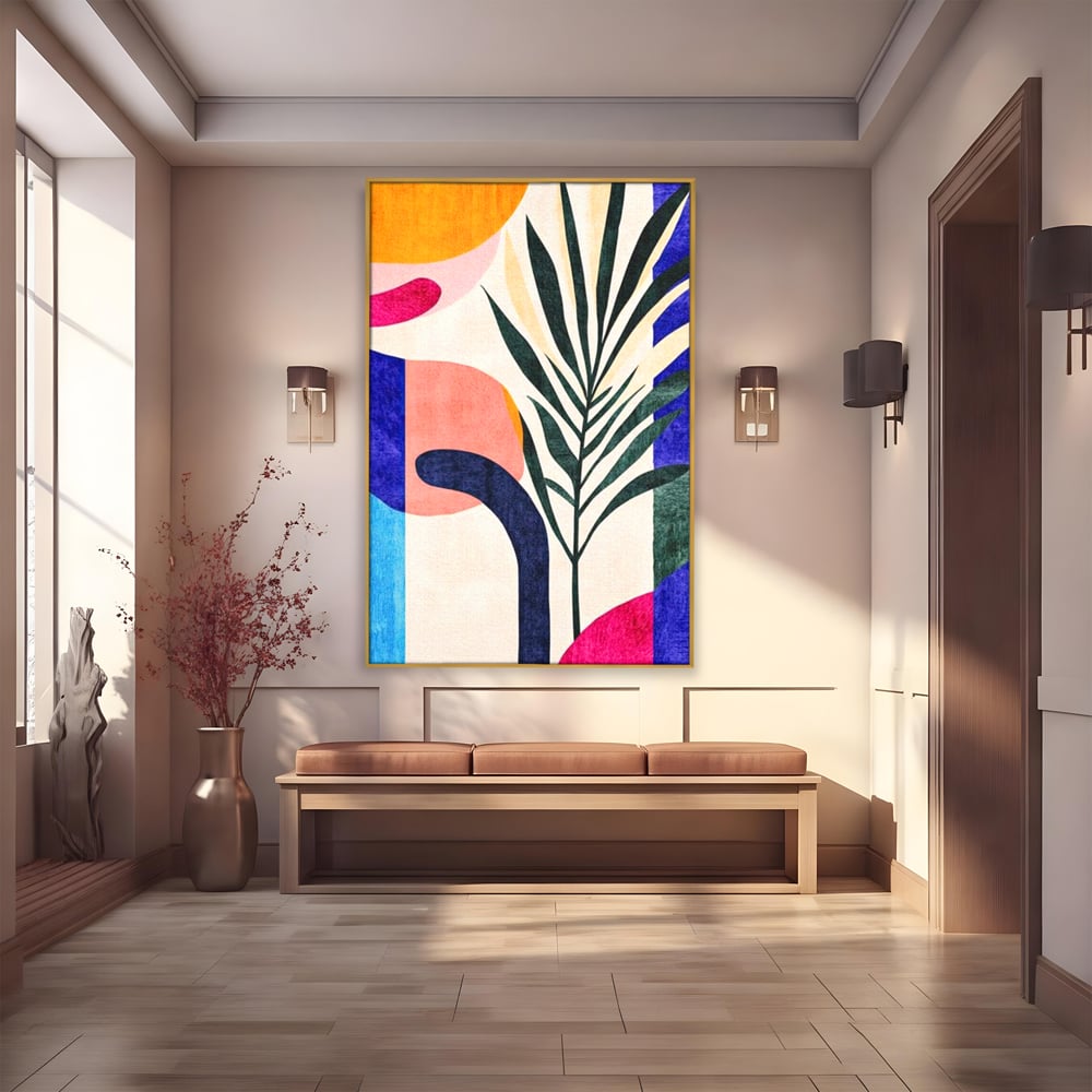 Tablou Canvas Premium, LuxCanva® J1008, Tropice Abstracte, Frunze, Culori, Caldura, Exotic, Palmier, Decorativ, Vesela, Plante, Atmosfera, Living, Dormitor
